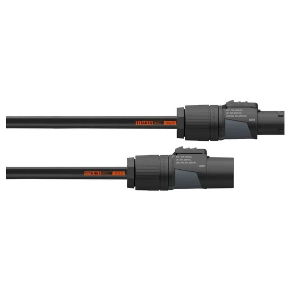Cordial 14964 Strom Verlängerungskabel 16 A Schwarz 5 m H07RN-F 3G 2,5 mm² Verlängerungskabel