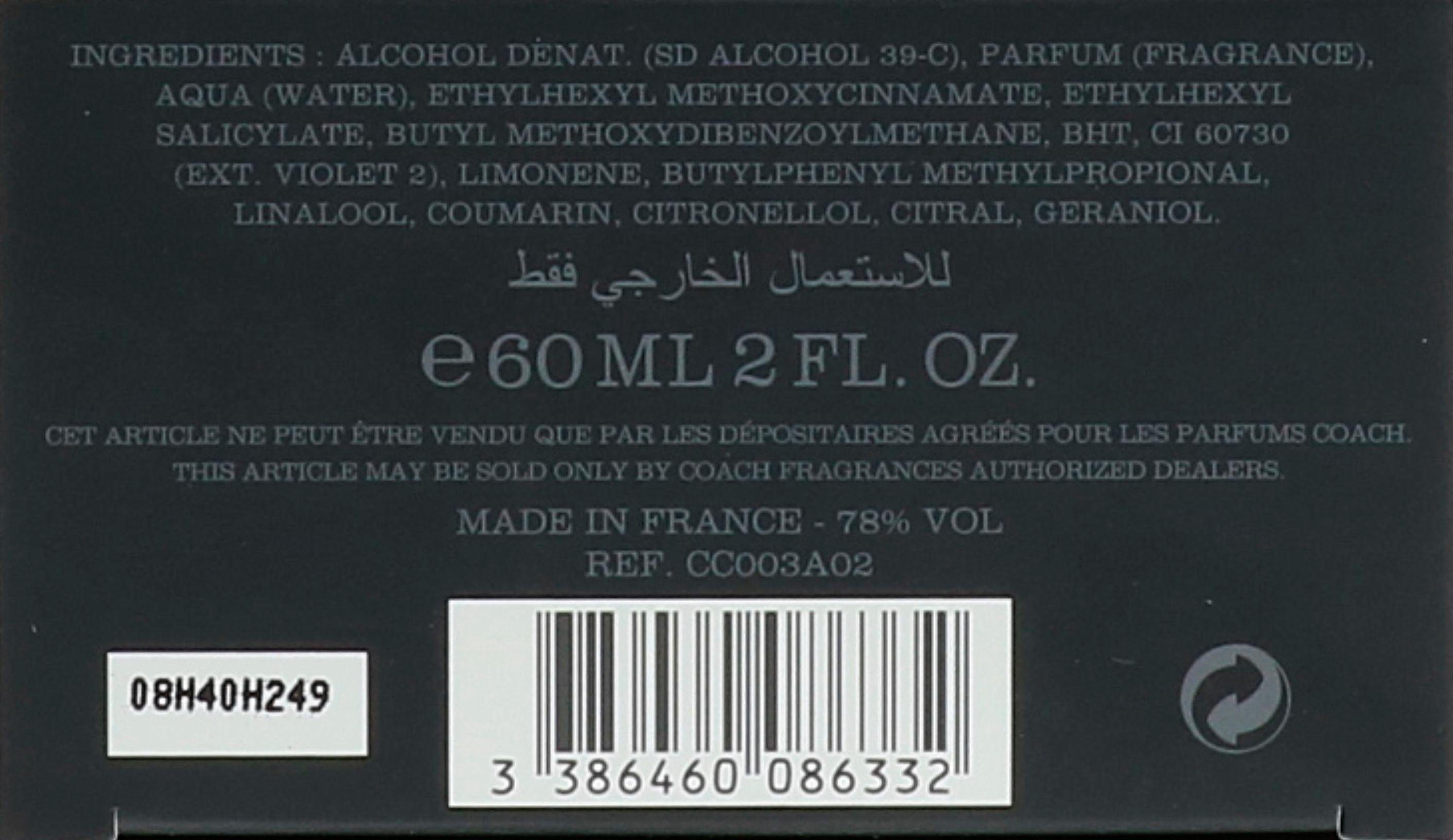 COACH Eau de Toilette Coach for Men, mit attraktiven Design