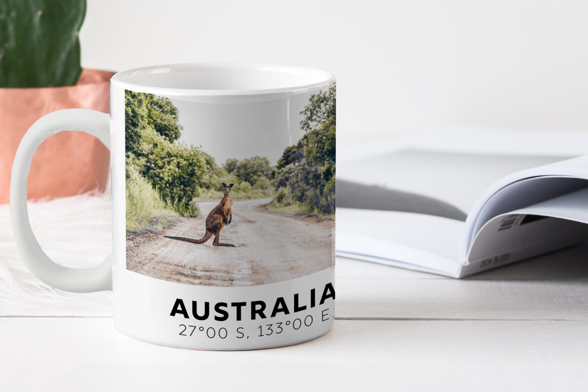 MuchoWow Tasse Australien - Känguru Geschenk Dschungel, Becher, Teetasse, Teetasse, - Keramik, Kaffeetassen