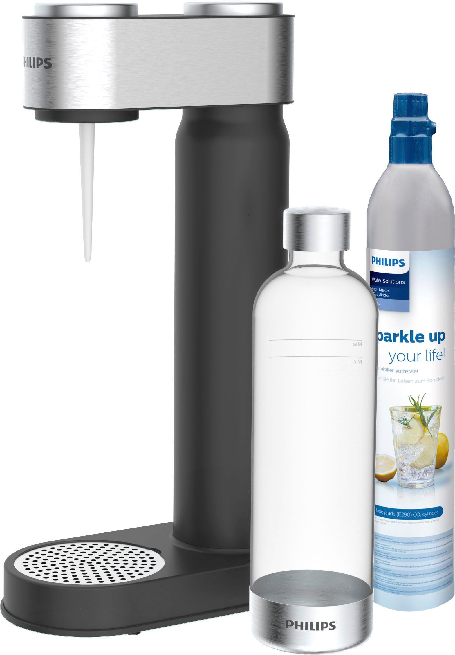 & SICHERHEITSVENTIL - SICHERHEIT Wassersprudler CO2-Zylinder,1L Philips Kunststoff-Flasche, Viva, HÖCHSTE