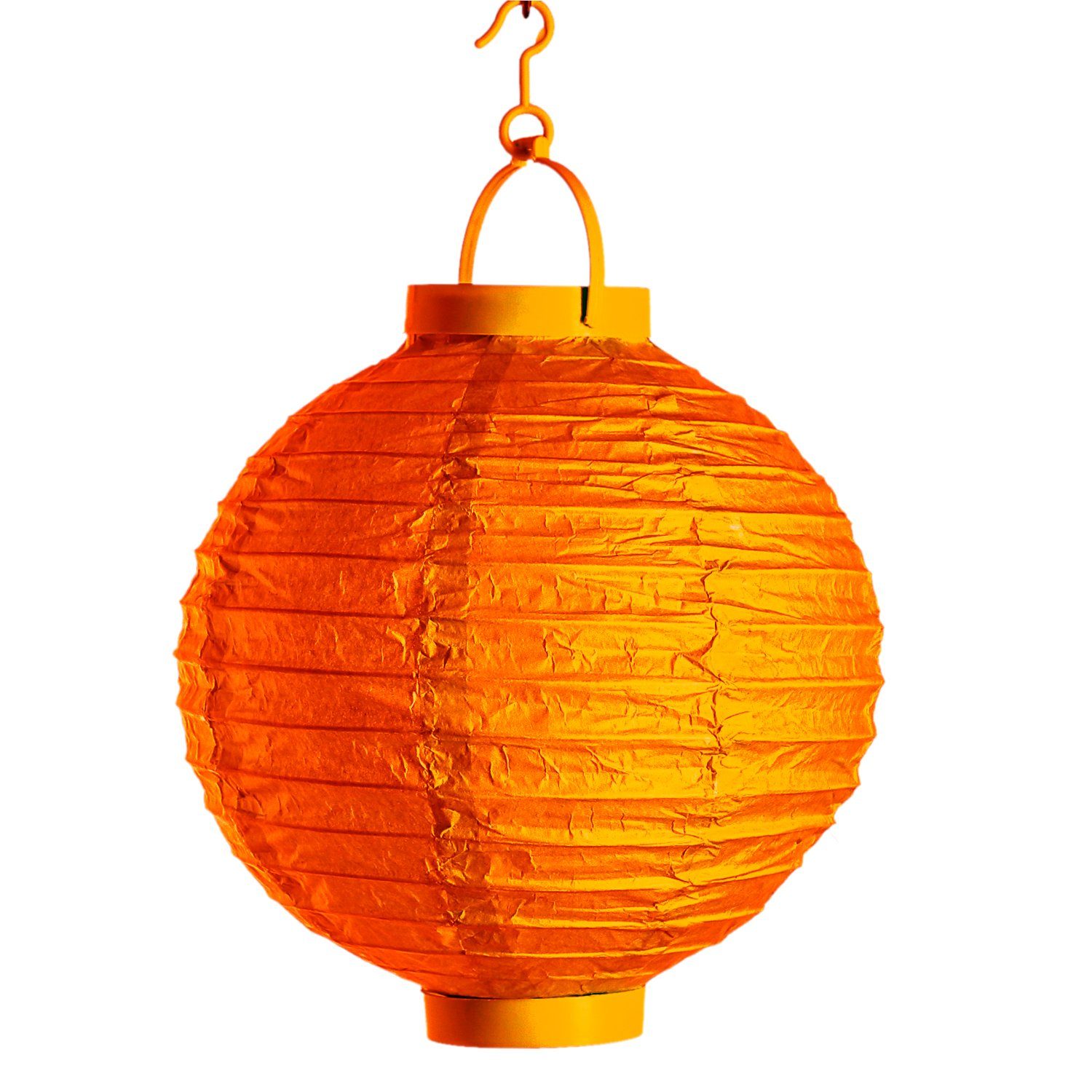 MARELIDA LED Lampion LED Solar Lampion 20cm Party Balkon Terrasse Garten Laterne orange, LED Classic, kaltweiss (5300K bis 6000K)