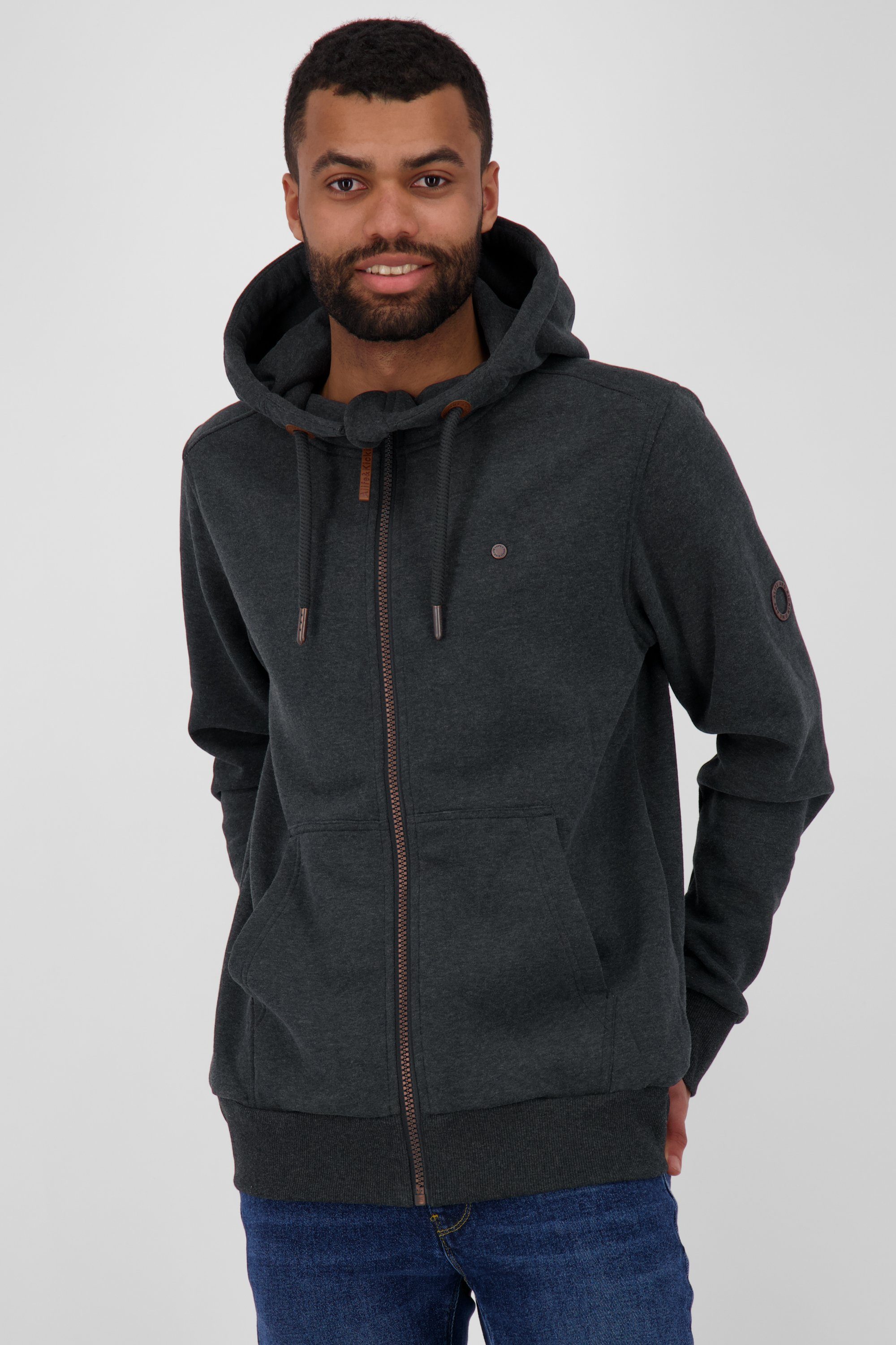 Kapuzensweatjacke, Kickin TrasherAK Alife Herren Kapuzensweatjacke Sweatjacke melange Sweatjacket moonless A &