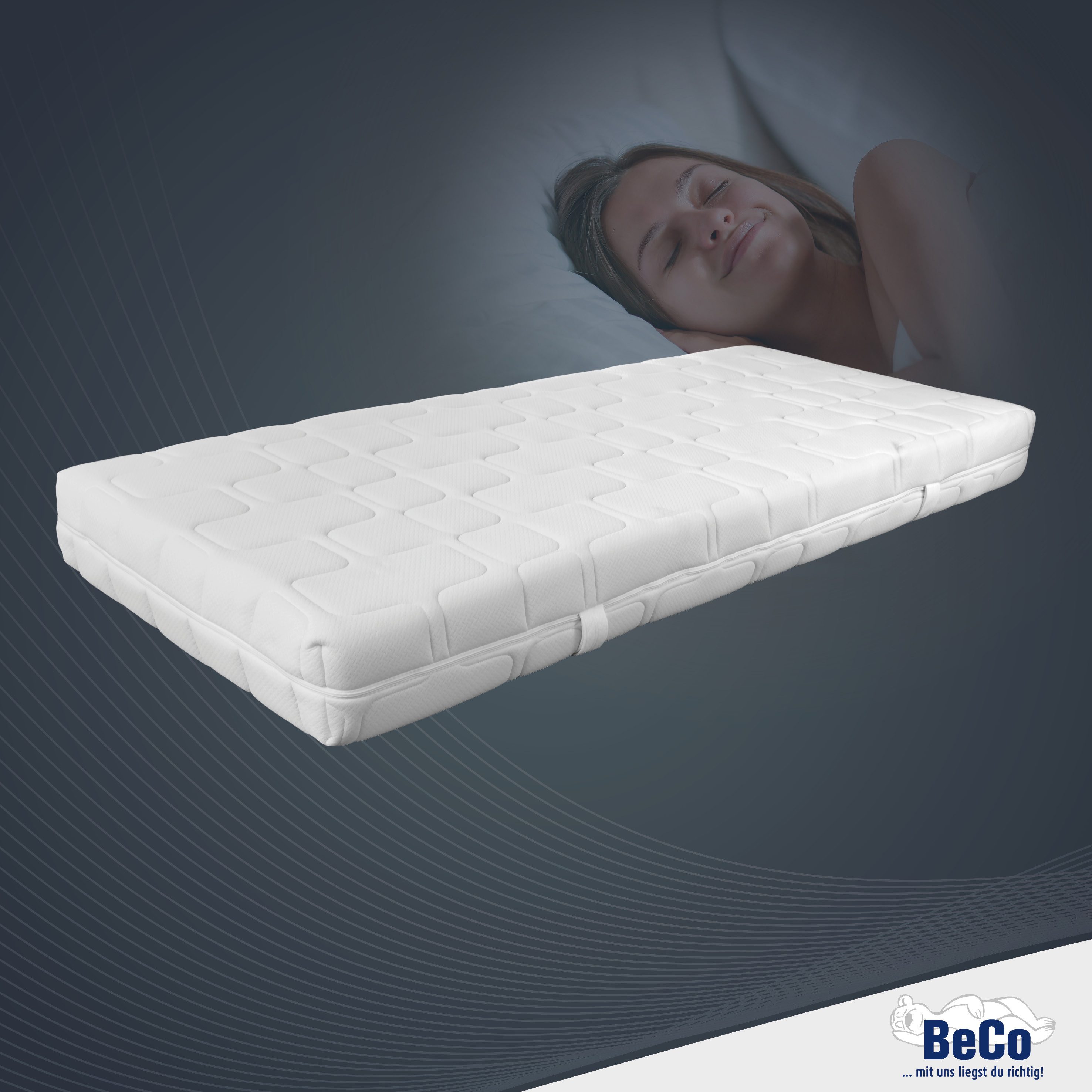 Gelschaummatratze GUMO, 7 Zonen Matratze 90x200,140x200 und mehr, weiche & feste Seite, Beco, 20 cm hoch, druckentlastende Gelschaumauflage,atmungsaktiv, Partner-/Wendematratze