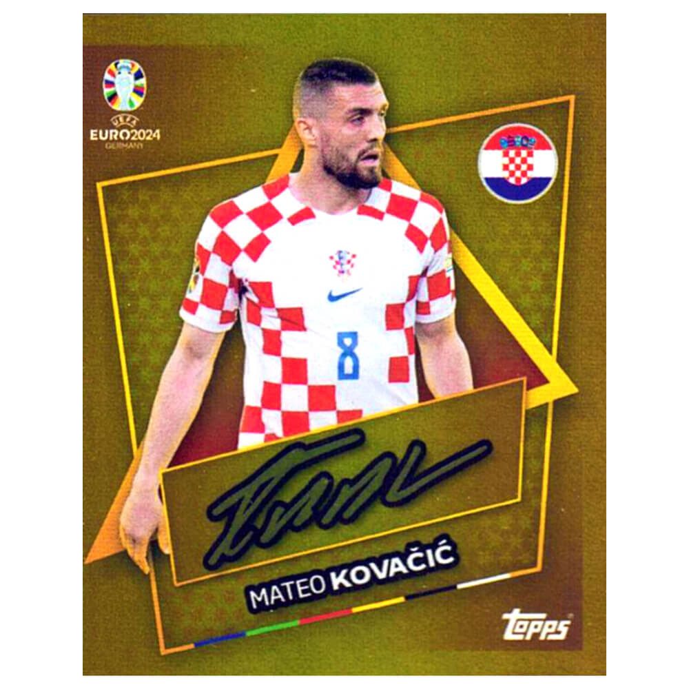 Topps Sticker Topps UEFA EURO 2024 Fußball EM Sammelsticker - Gold Signature Sticker, (Set), UEFA EURO 2024 - Gold Signature Sticker - Mateo Kovacic