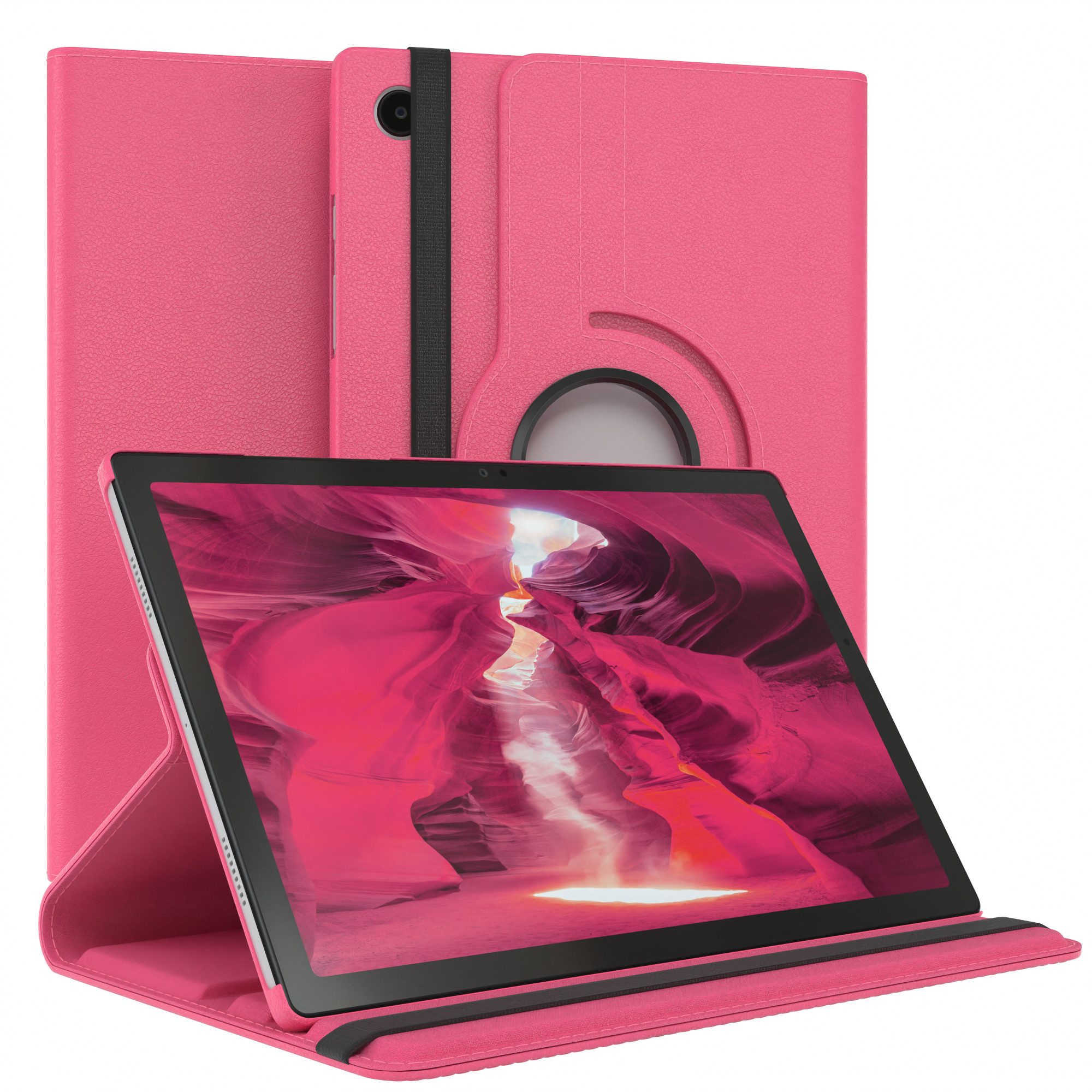 EAZY CASE Tablet-Hülle Rotation Case für Samsung Galaxy Tab A8 10.5 LTE 10,5 Zoll, Klapphülle zum Aufstellen Rundum Hülle Book Tablet Slim Klappcase Pink