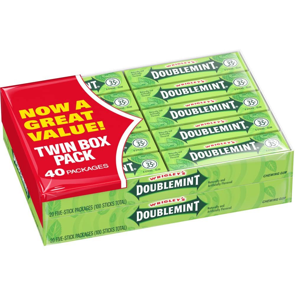 WRIGLEYS Süßigkeit Wrigley's Kaugummi Spearmint, Doublemint,Juicy Fruit, Big Red, W.fresh, (40x5 Streifen)