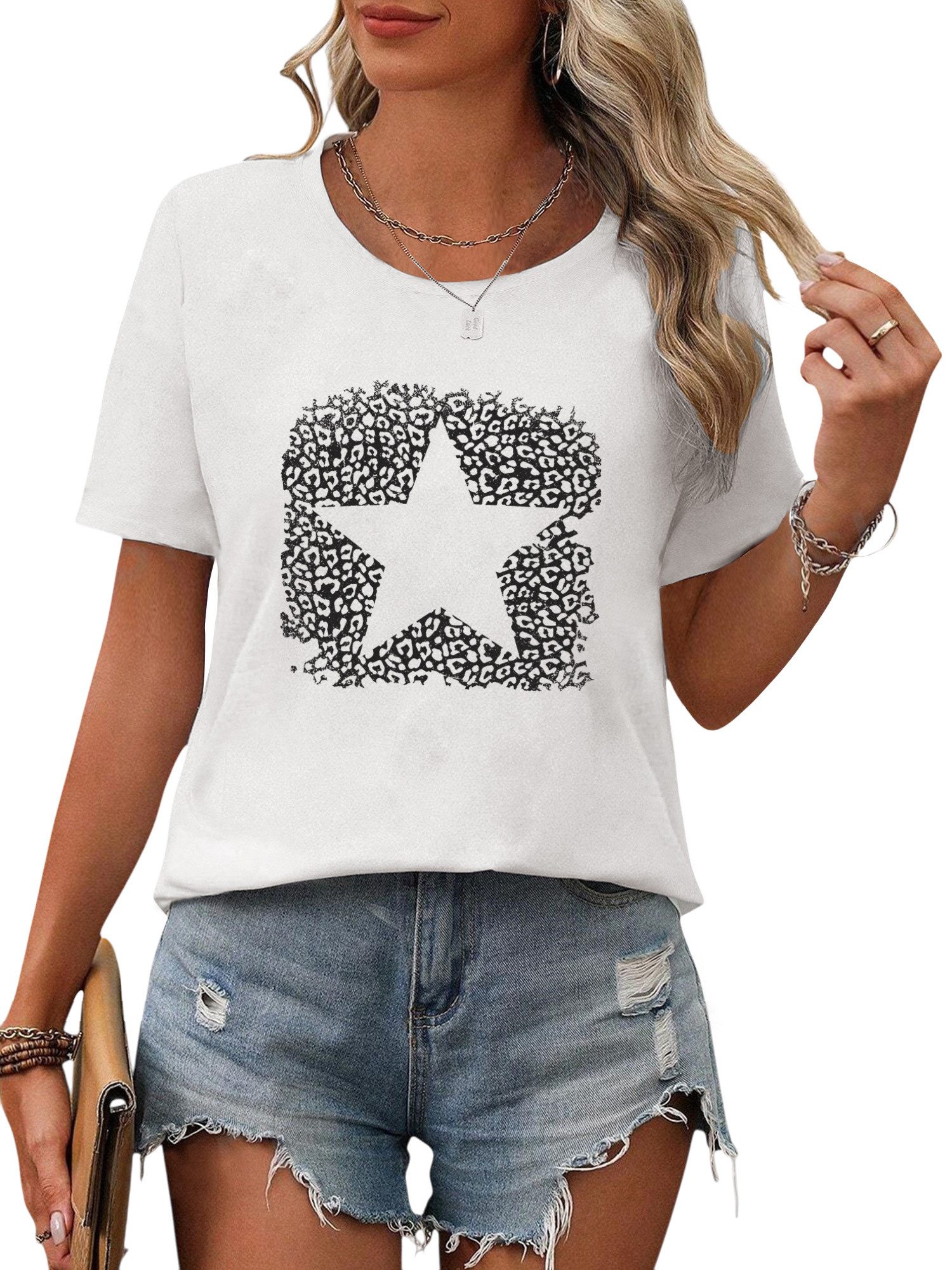 PYL Kurzarmbluse Damen Sommer Casual T-Shirt günstig online kaufen