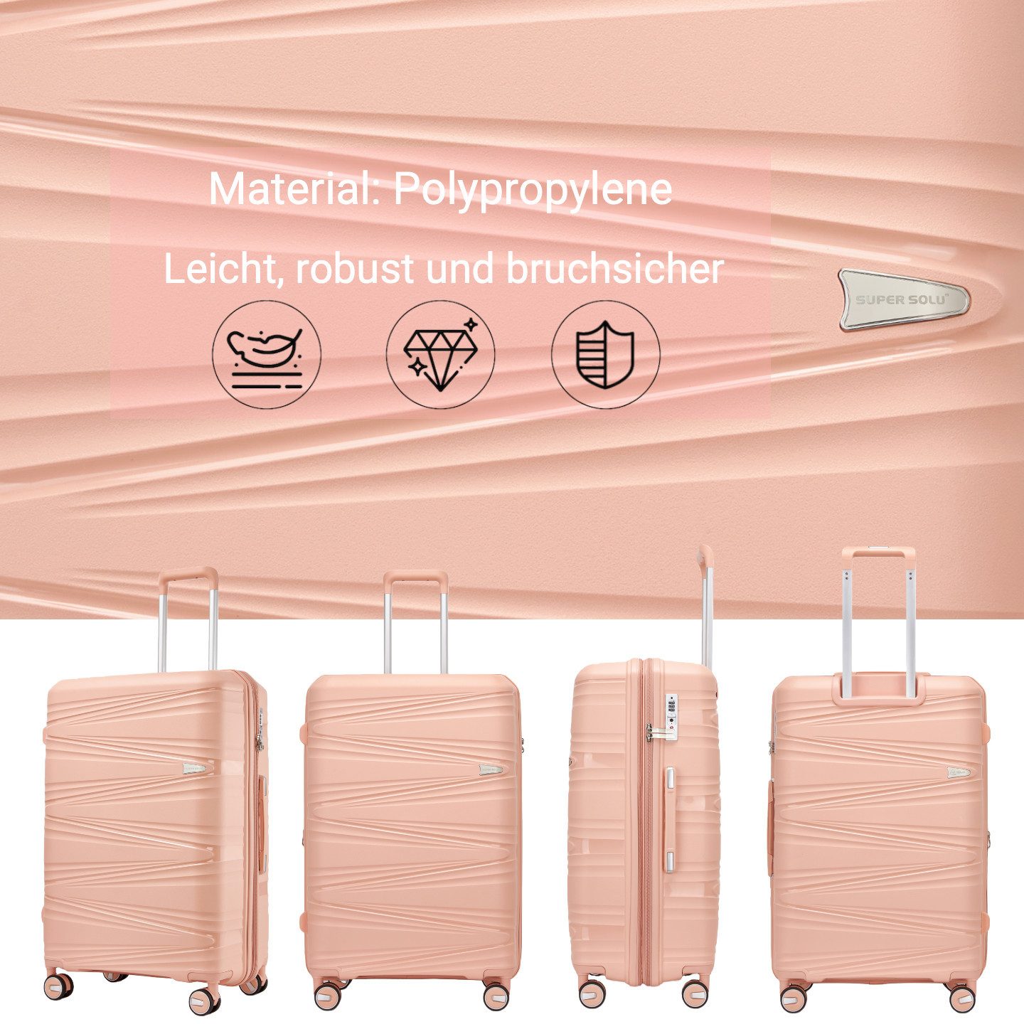 Super Solu Hartschalen-Trolley XL 74cm Polypropylen Koffer, Reisekoffer Erw günstig online kaufen