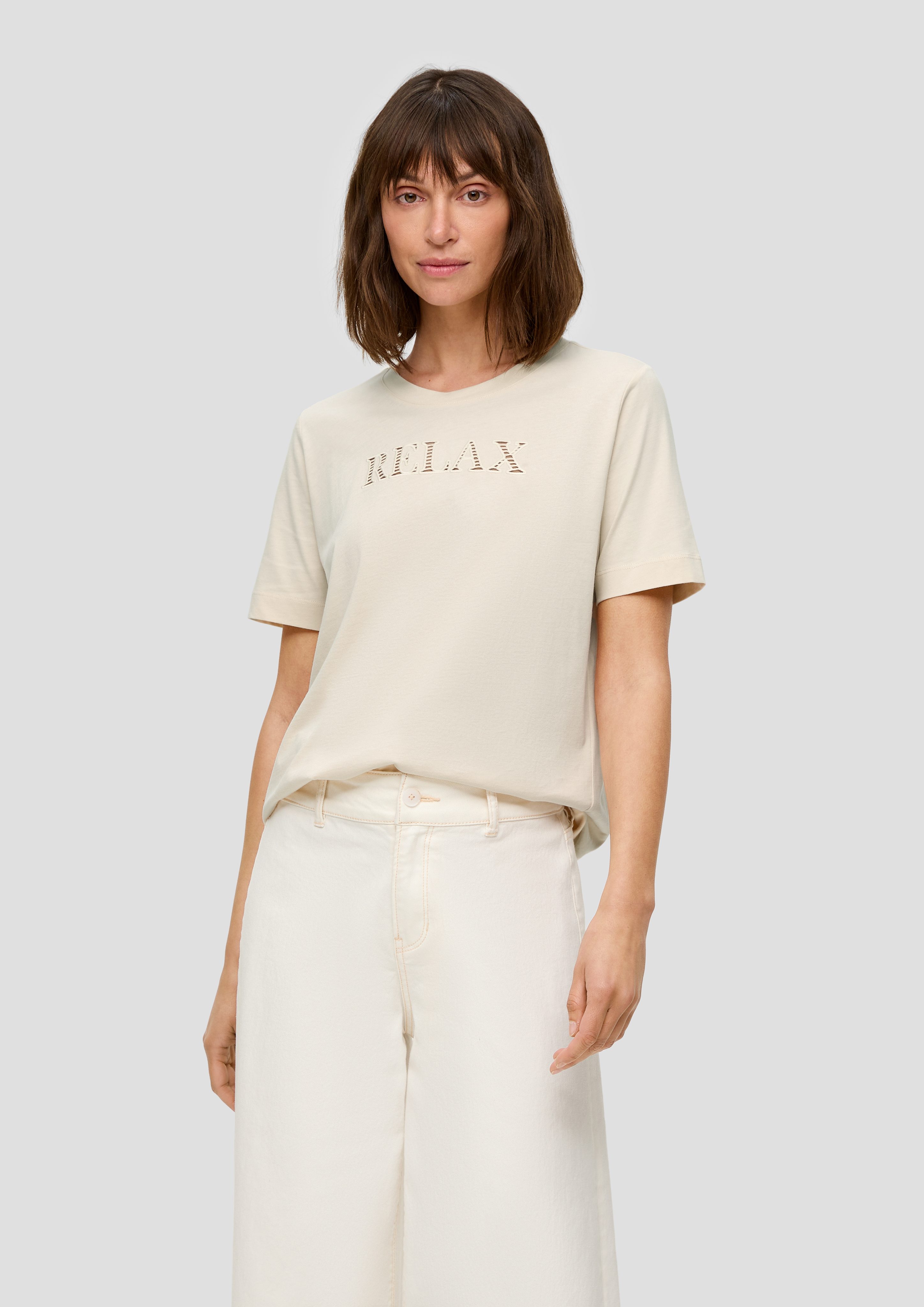 s.Oliver Kurzarmshirt Relaxed Fit-Shirt mit Schriftprint günstig online kaufen