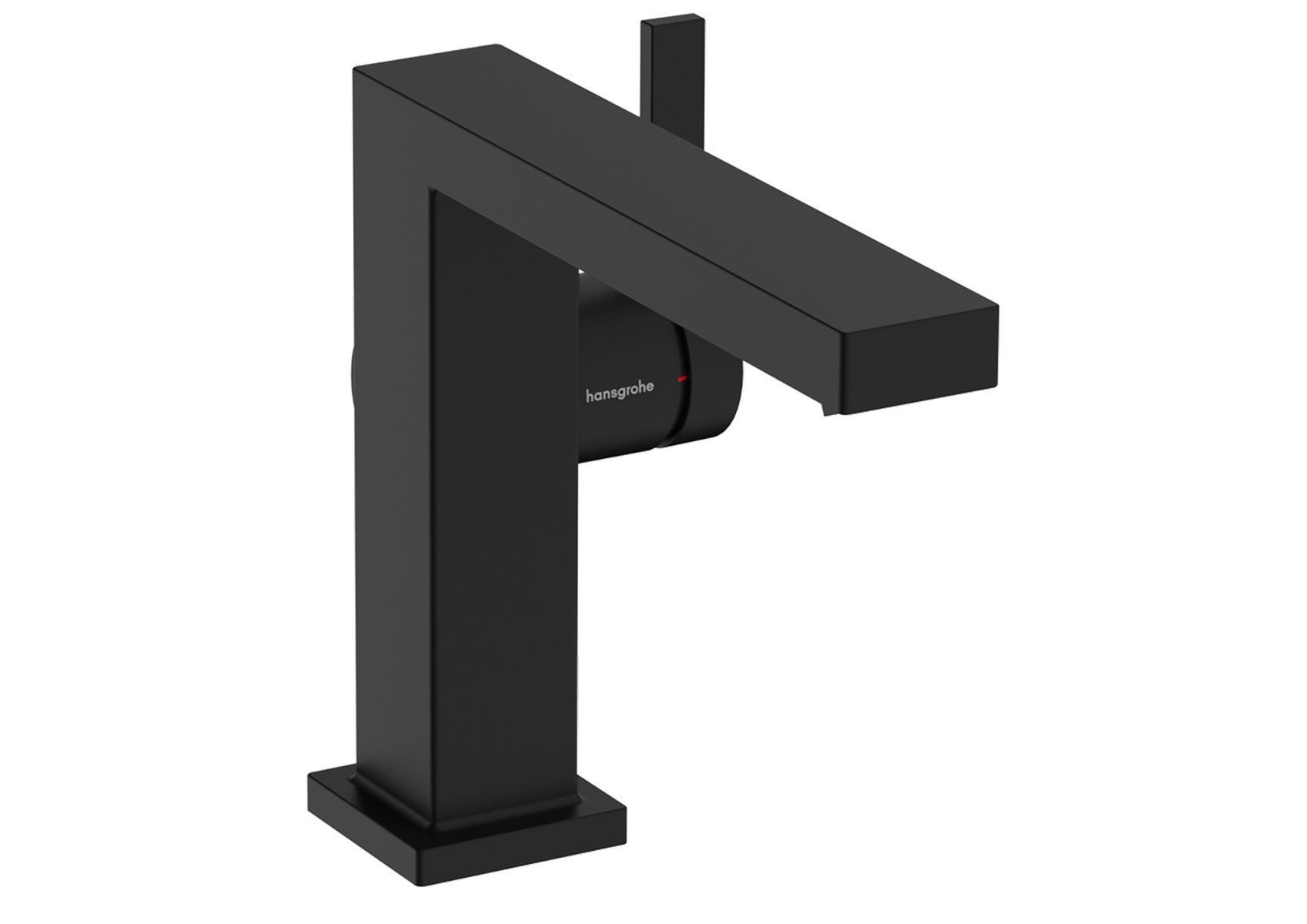 hansgrohe Waschtischarmatur Tecturis E 110 Einhebelmischer mit Zugstangen-Ablaufgarnitur, Schwarz (seitlicher Pingriff, Normalstrahl, Keramikmischsystem, DN15, Waschbeckenarmatur) EcoSmart Verbrauch max. 4 l/min, Durchlauferhitzer geeignet