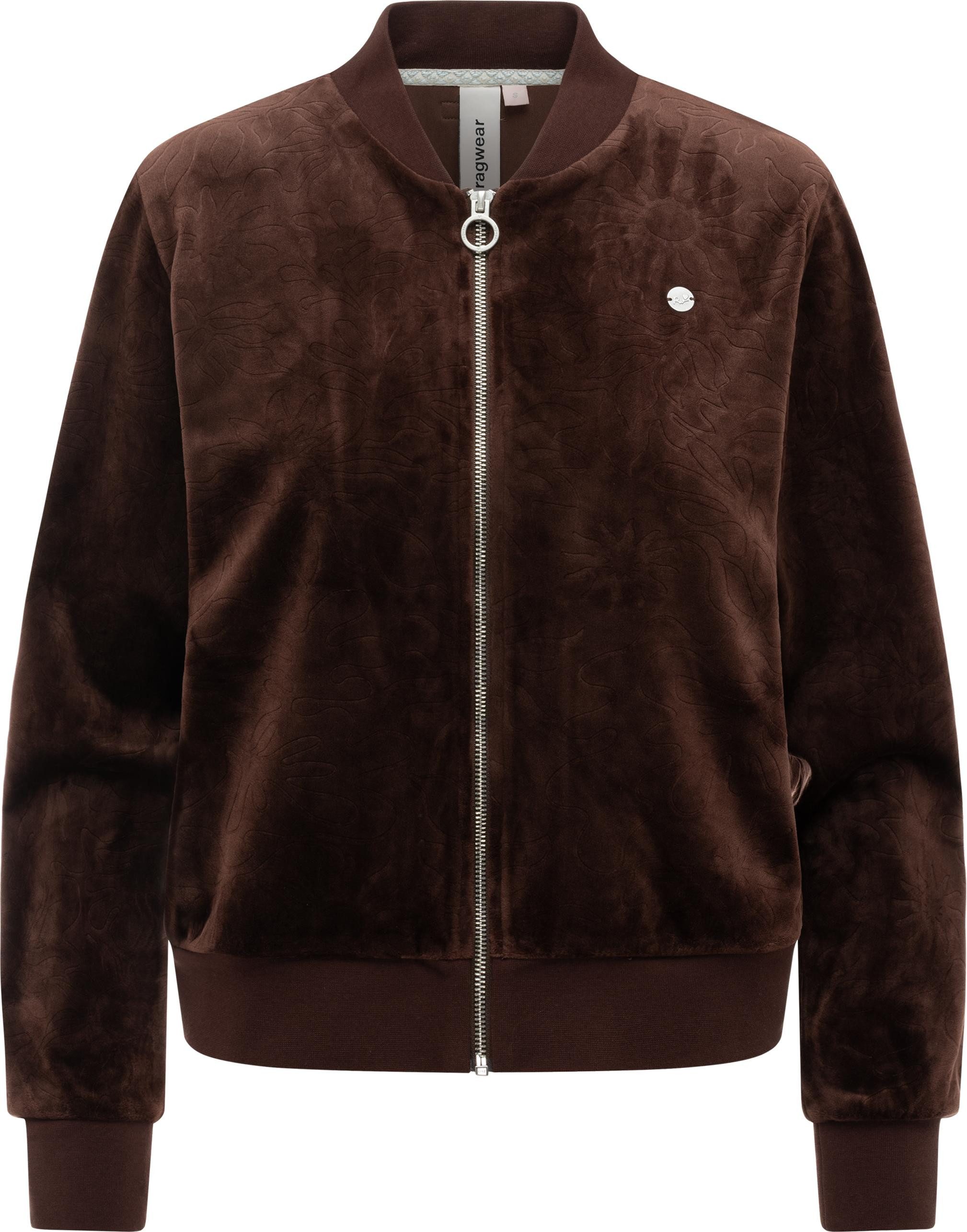 Ragwear Sweatjacke Doron Embossed Kuschelige Alltagsjacke in Samt-Optik günstig online kaufen