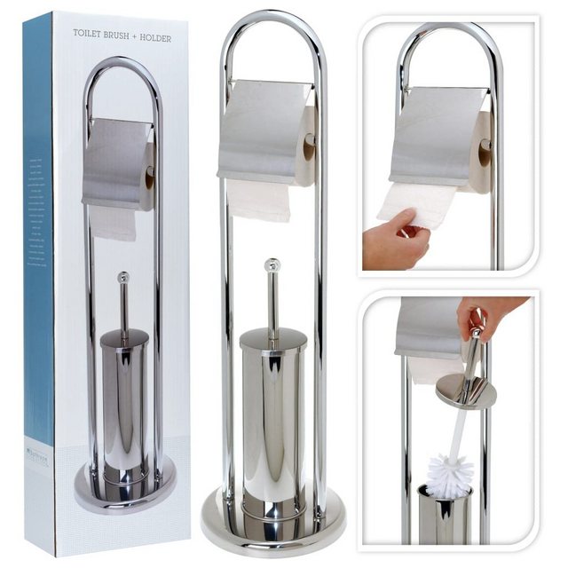 Bathroom Solutions Toilettenpapierhalter Toilettenpapier-/Bürstenhalter Edelstahl Silbern