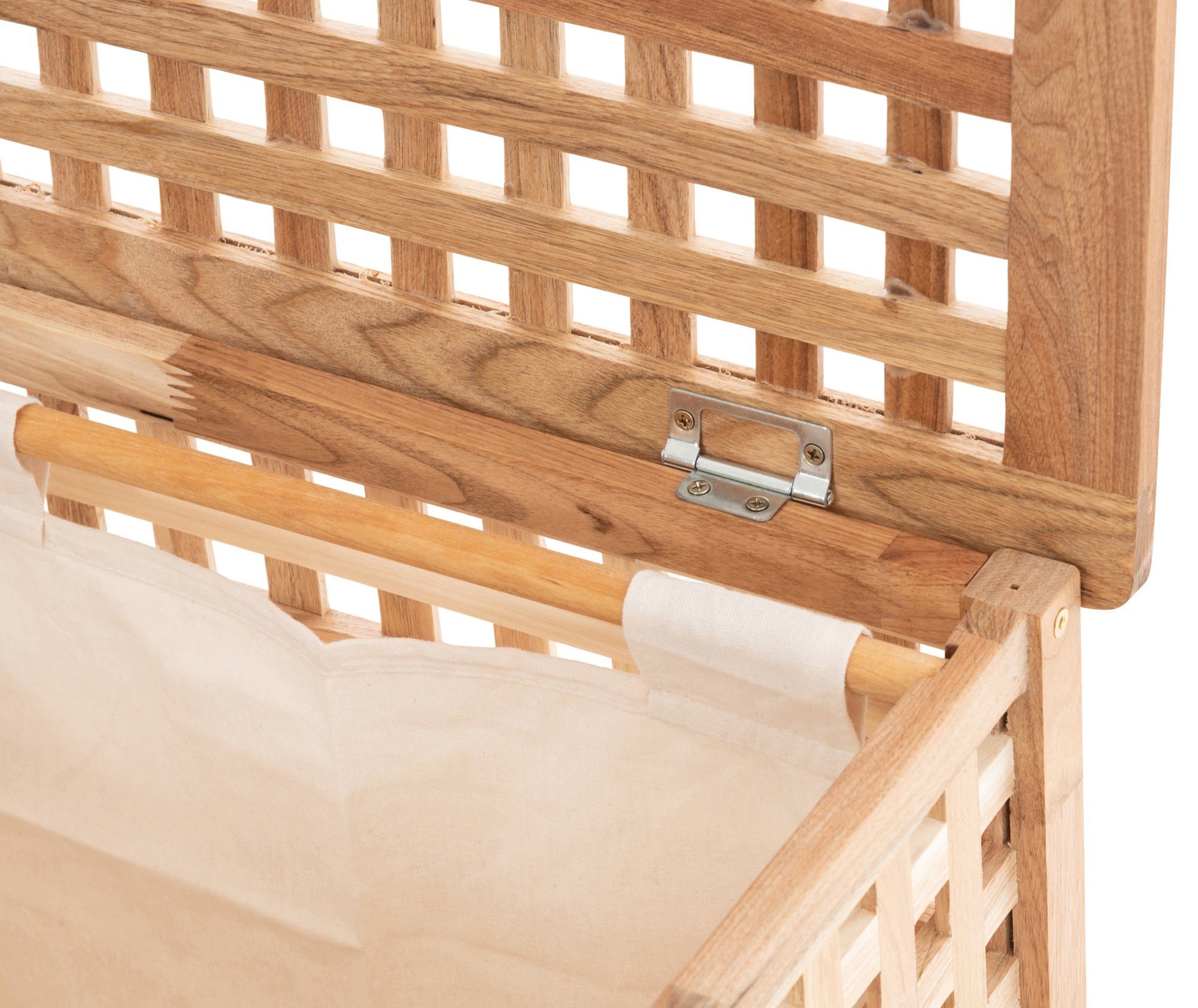 CLP Deckel und Fächern mit zwei Holz, Wäschetruhe Patea Wäschebox