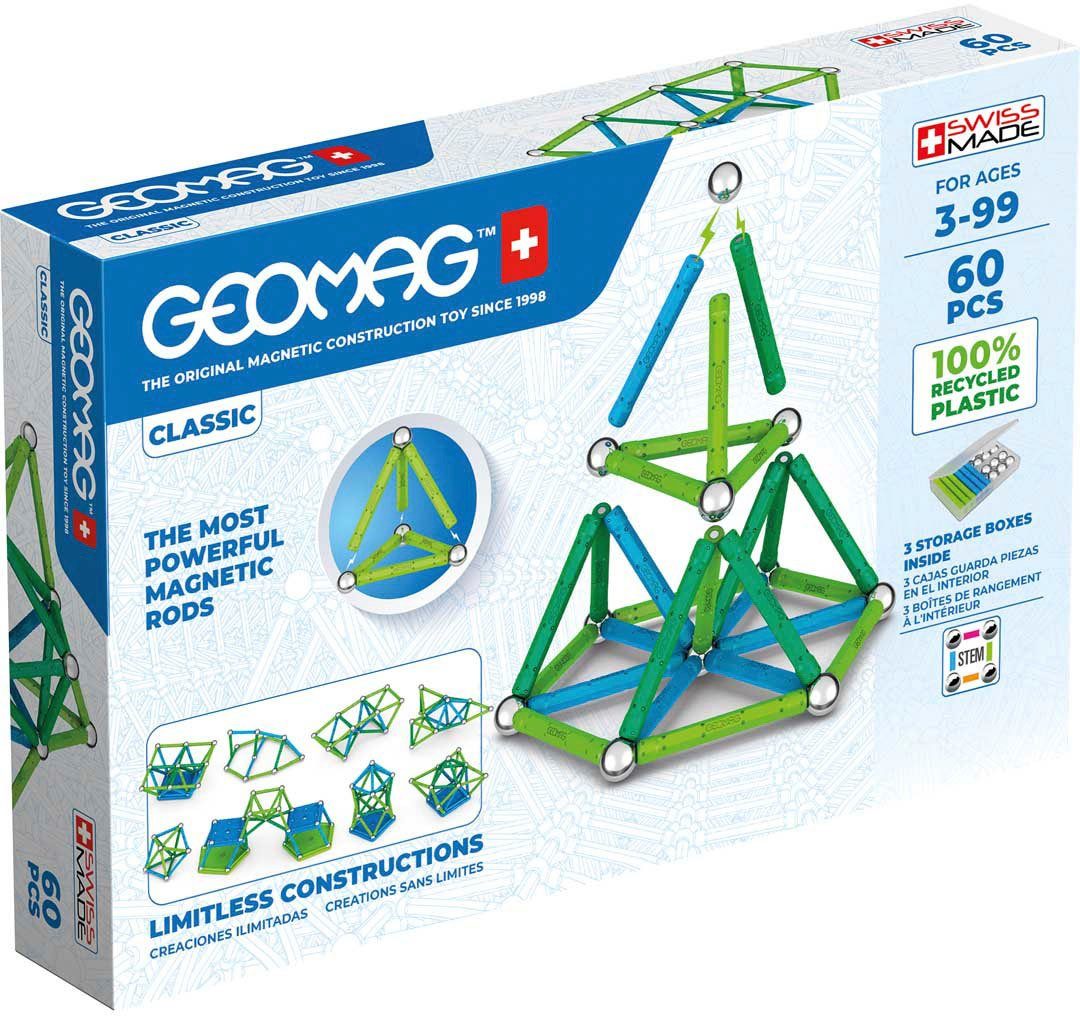 Geomag™ GEOMAG™ Classic, Recycled Magnetspielbausteine, (60 St), aus recyceltem Material; Made in Europe