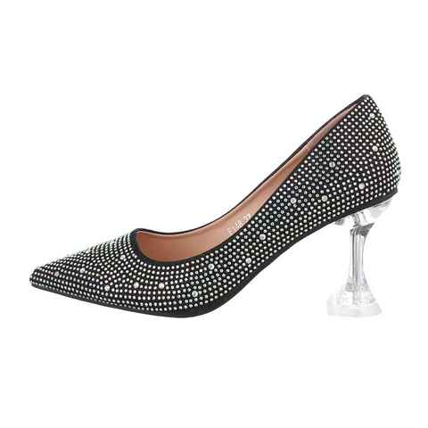 Ital-Design Damen Abendschuhe Party & Clubwear High-Heel-Pumps Pfennig-/Stilettoabsatz High Heel Pumps in Schwarz