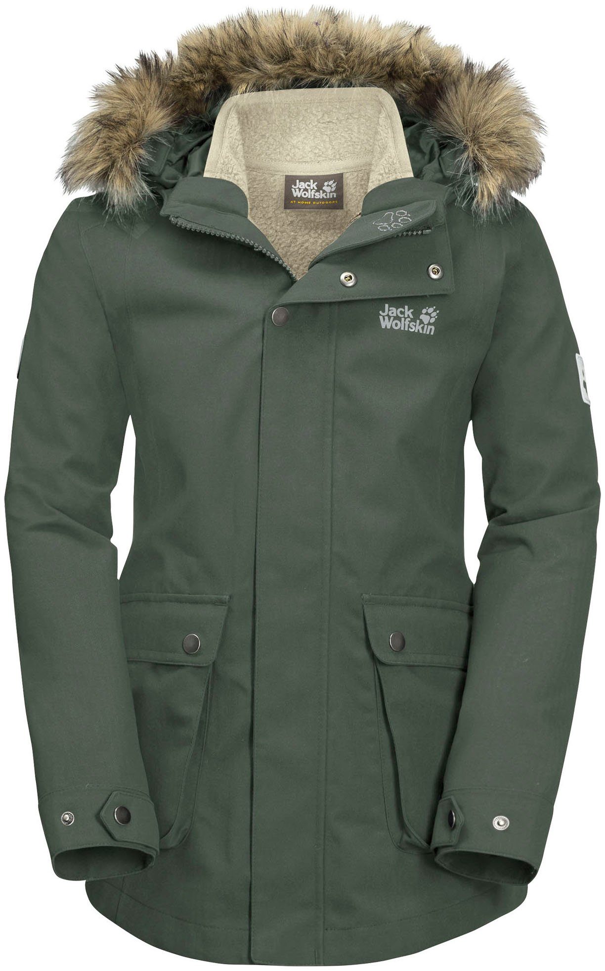 Jack Wolfskin 3-in-1-Funktionsparka ELK ISLAND - für Kinder Winddicht & Wasserabweisend & Atmungsaktiv khaki