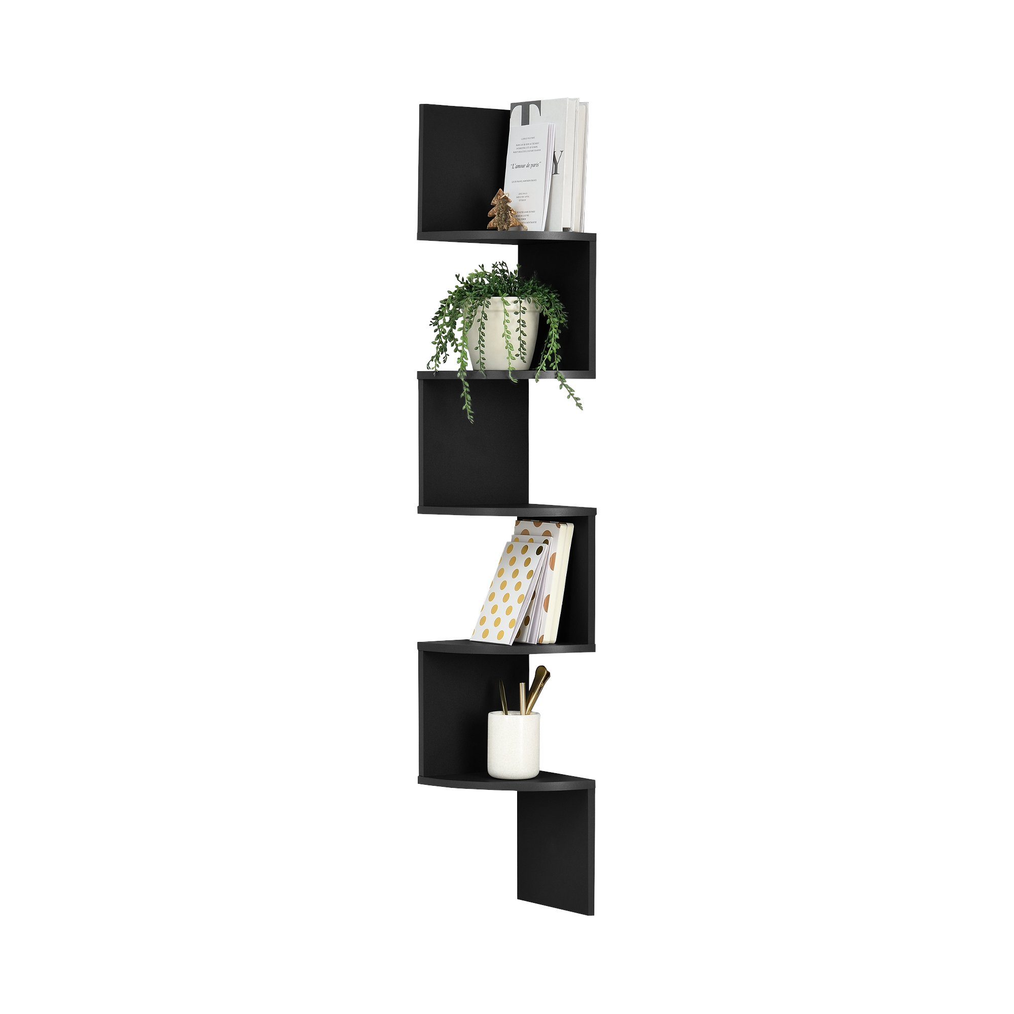 »Lysaker« en.casa Wandregal Ablagefächer mit in verschiedenen Eckregal, schwarz Farben