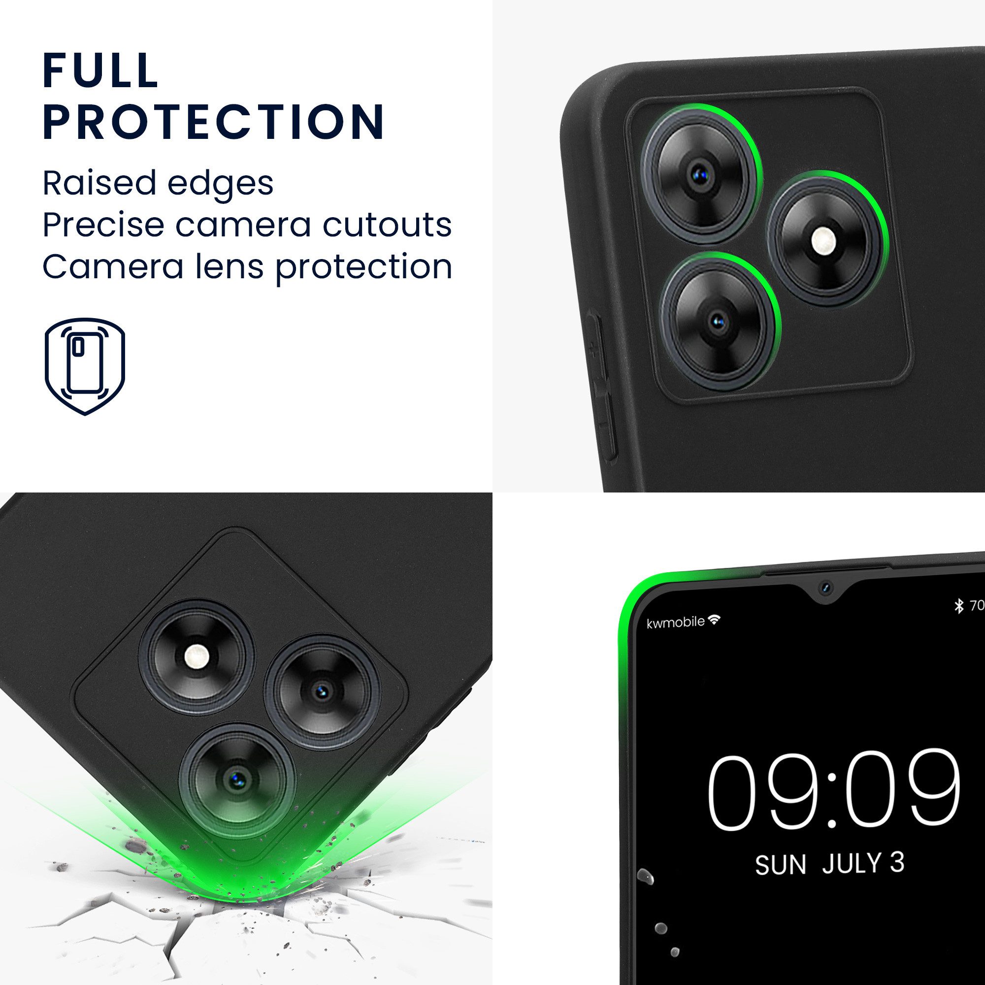 kwmobile Handytasche Handyhülle für Blackview Wave 8 Hülle (1-tlg), Weiches Handy Silikon Case - Schutzhülle Cover