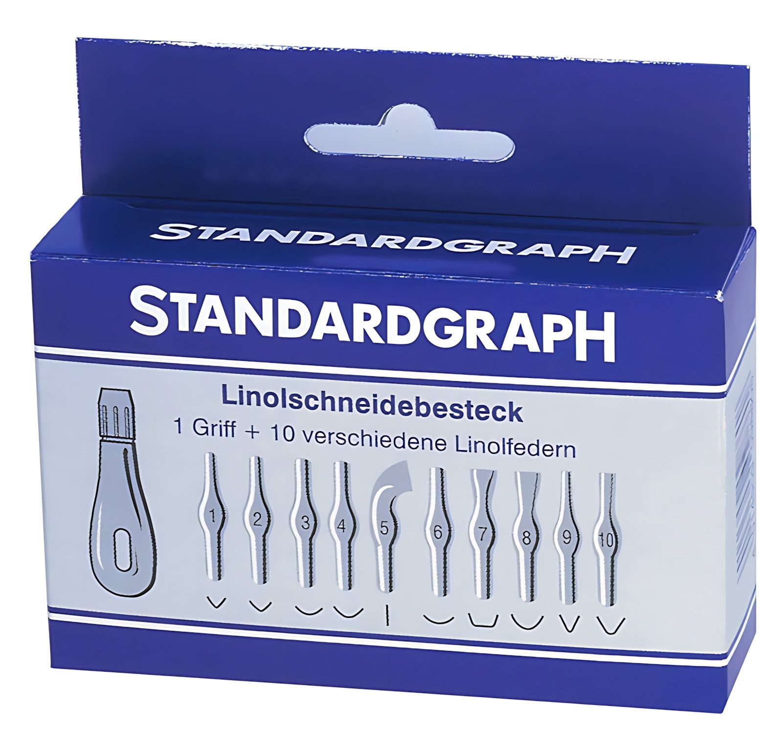 STANDARDGRAPH Linolplatte Standardgraph Linolfedern 10 St. mit Griff Pack