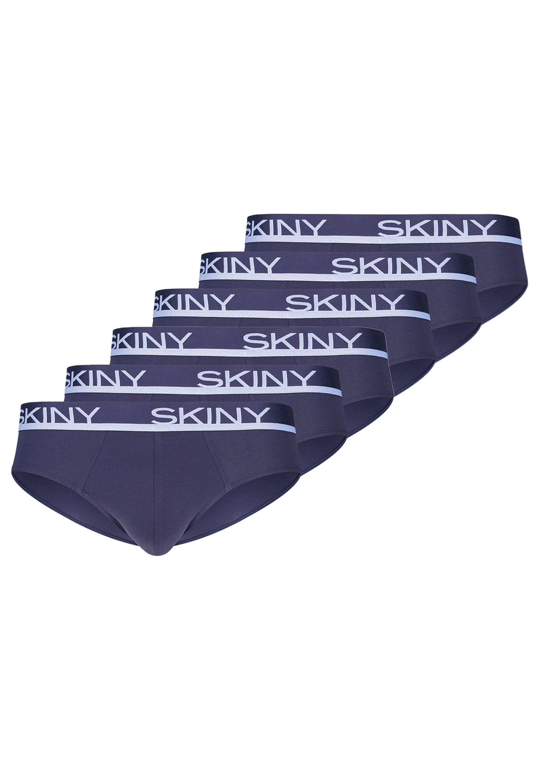 Skiny Slip 6er / Eingriff 6-St) - Dunkelblau Baumwolle Unterhose Slip Ohne - (Spar-Set, - Cotton Pack