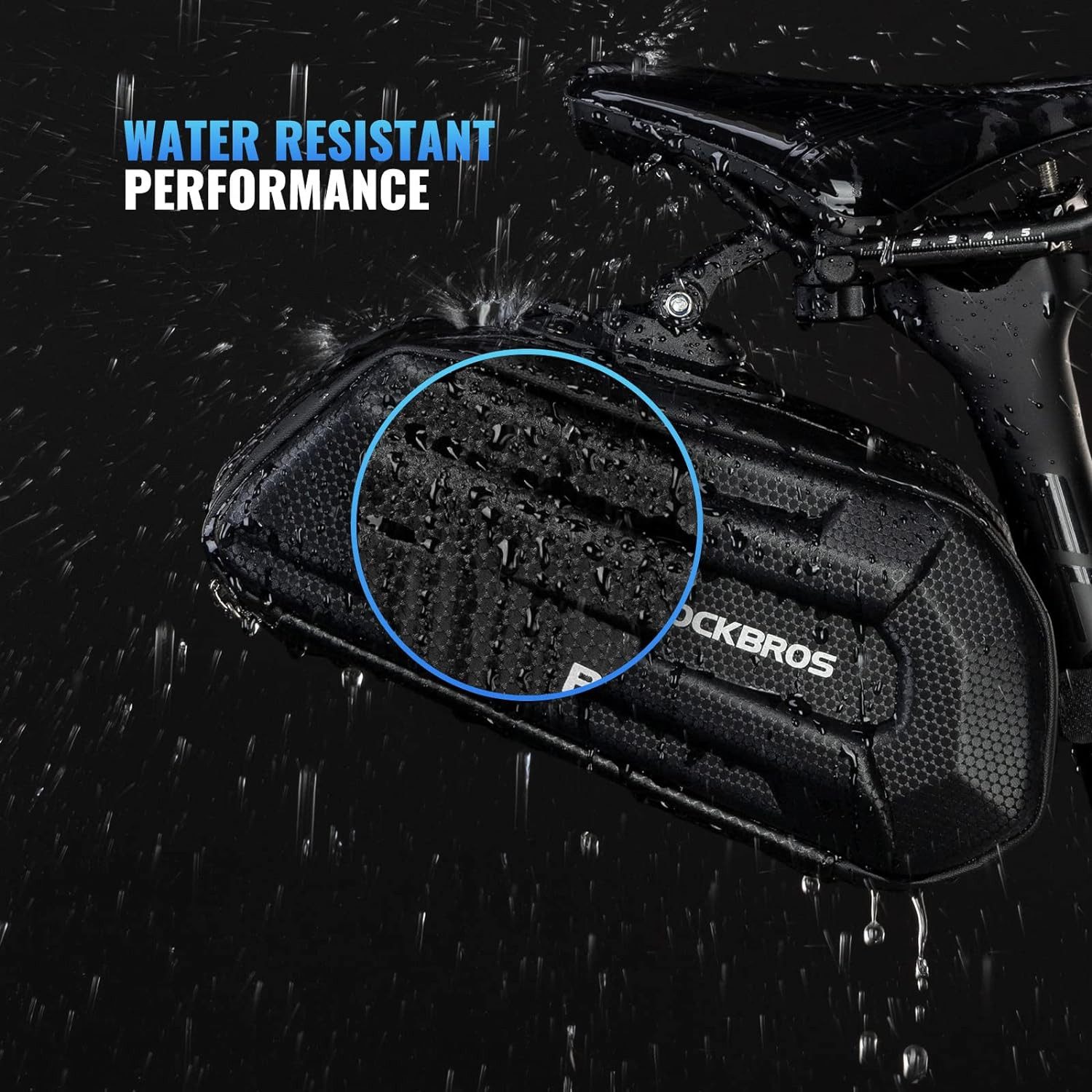 ROCKBROS Satteltasche Fahrradtasche Wasserabweisend, 3D Hard Shell (1-tlg), Fahrradsitz Tasche mit Schnellverschluss für MTB Rennrad 1,8L – Bild 3 von 5