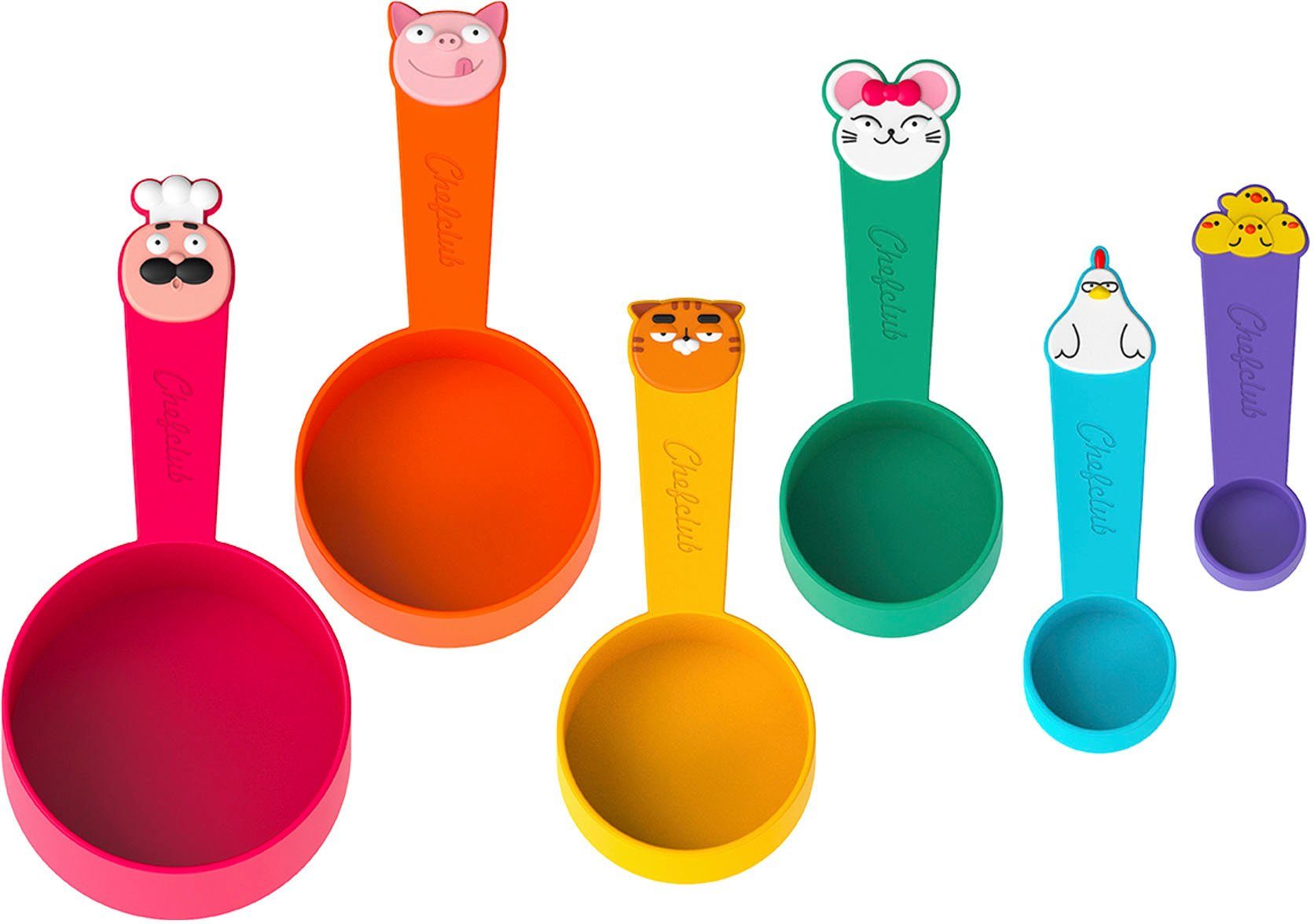 Chefclub Kreativset Die Cheflub Messbecher, (Set, 6-tlg), für Kinder