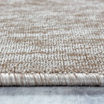 Teppich Kurzflor Teppich Neva Beige, Teppich Boss, rund, Höhe: 7 mm