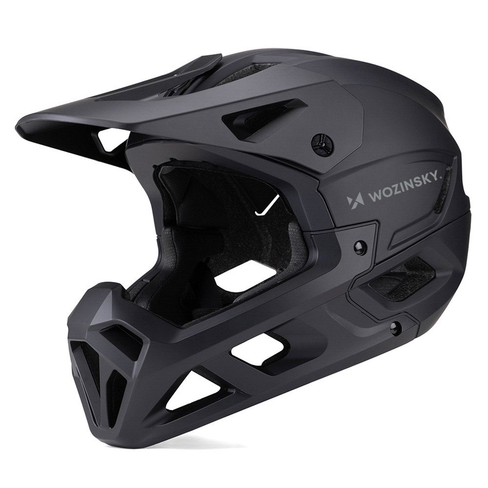 Wozinsky Fahrradhelm Mountainbikehelm Downhillhelm Schutzhelm (Spar-Set, 1-tlg., 57-59 cm leicht), Integralhelm, abnehmbares Visier, 360°-Verstellknopf