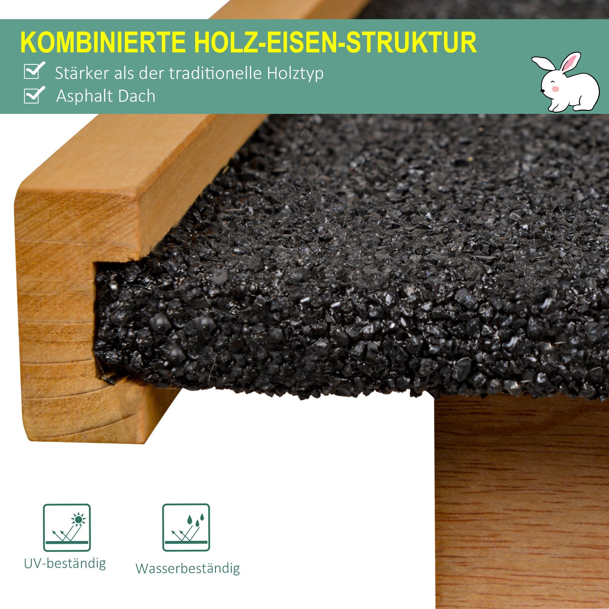 Kleintierstall Kaninchenstall mit rutschfester Rampe