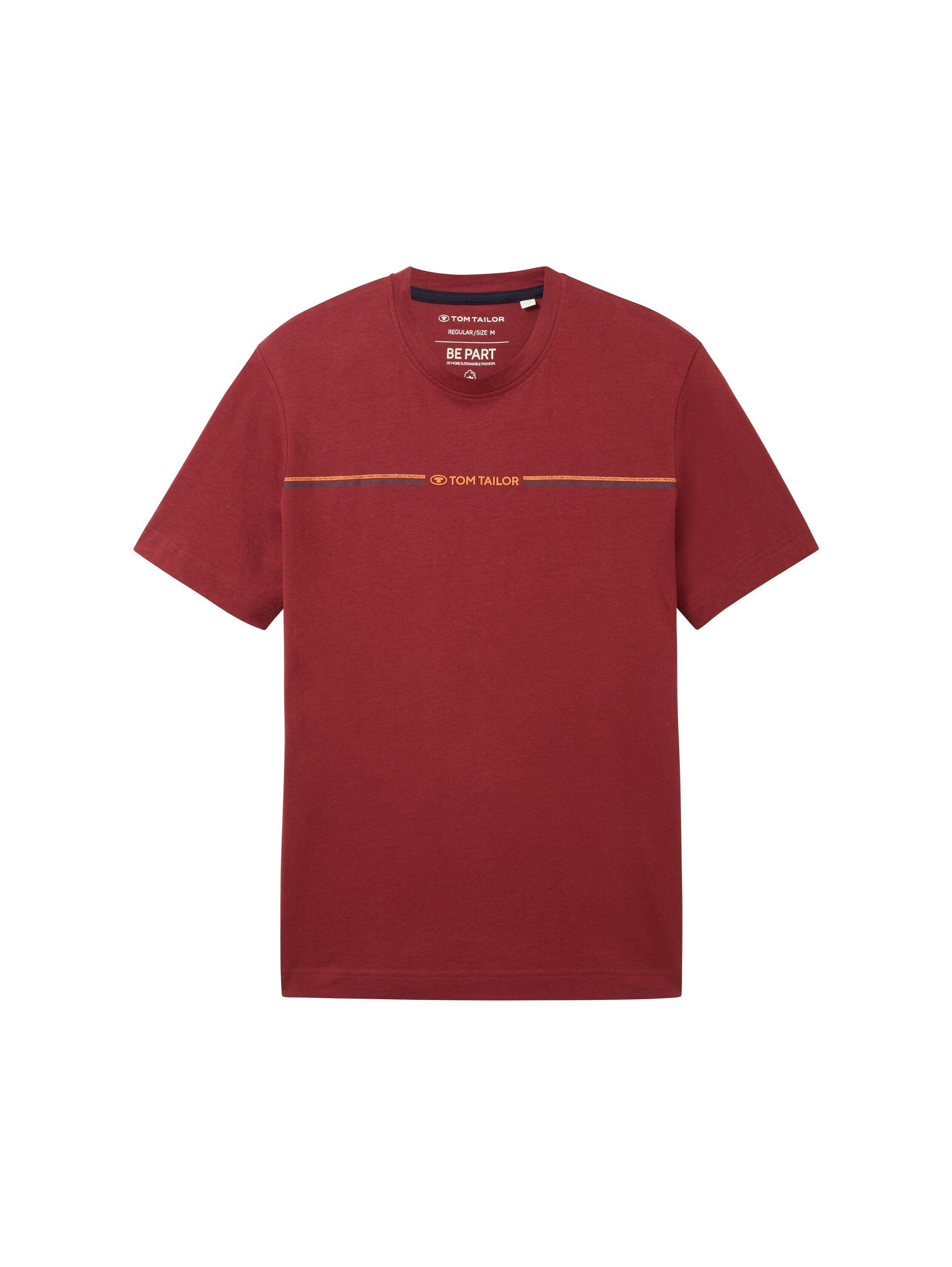 TOM TAILOR T-Shirt T-Shirt mit Rot Print