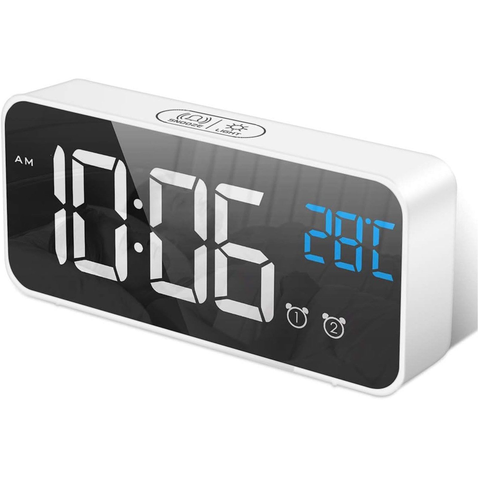 MODFU Wecker Digital Spiegel Wecker LED günstig online kaufen