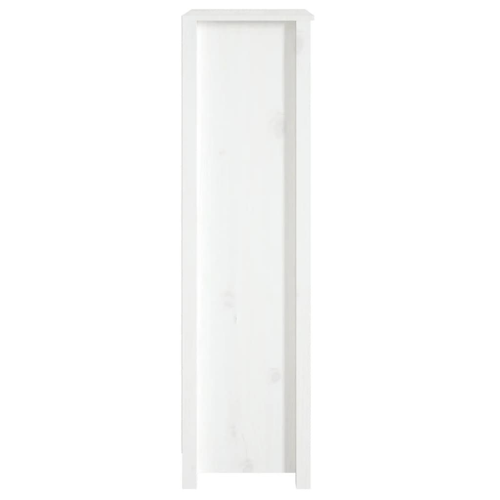 cm Massivholz furnicato Kiefer 50x35x125,5 Bücherregal Weiß