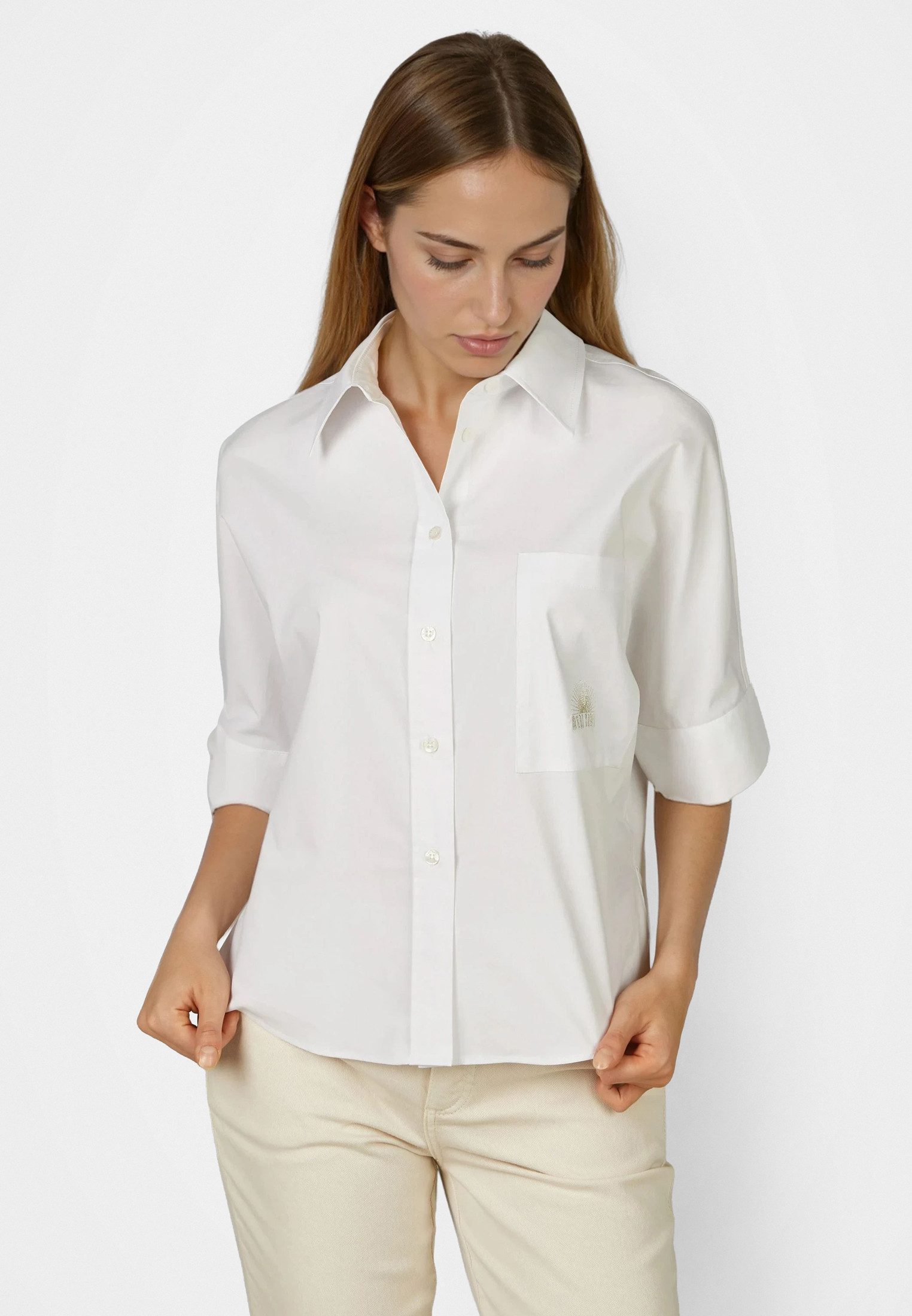 MARC AUREL Hemdbluse mit kurzem Arm