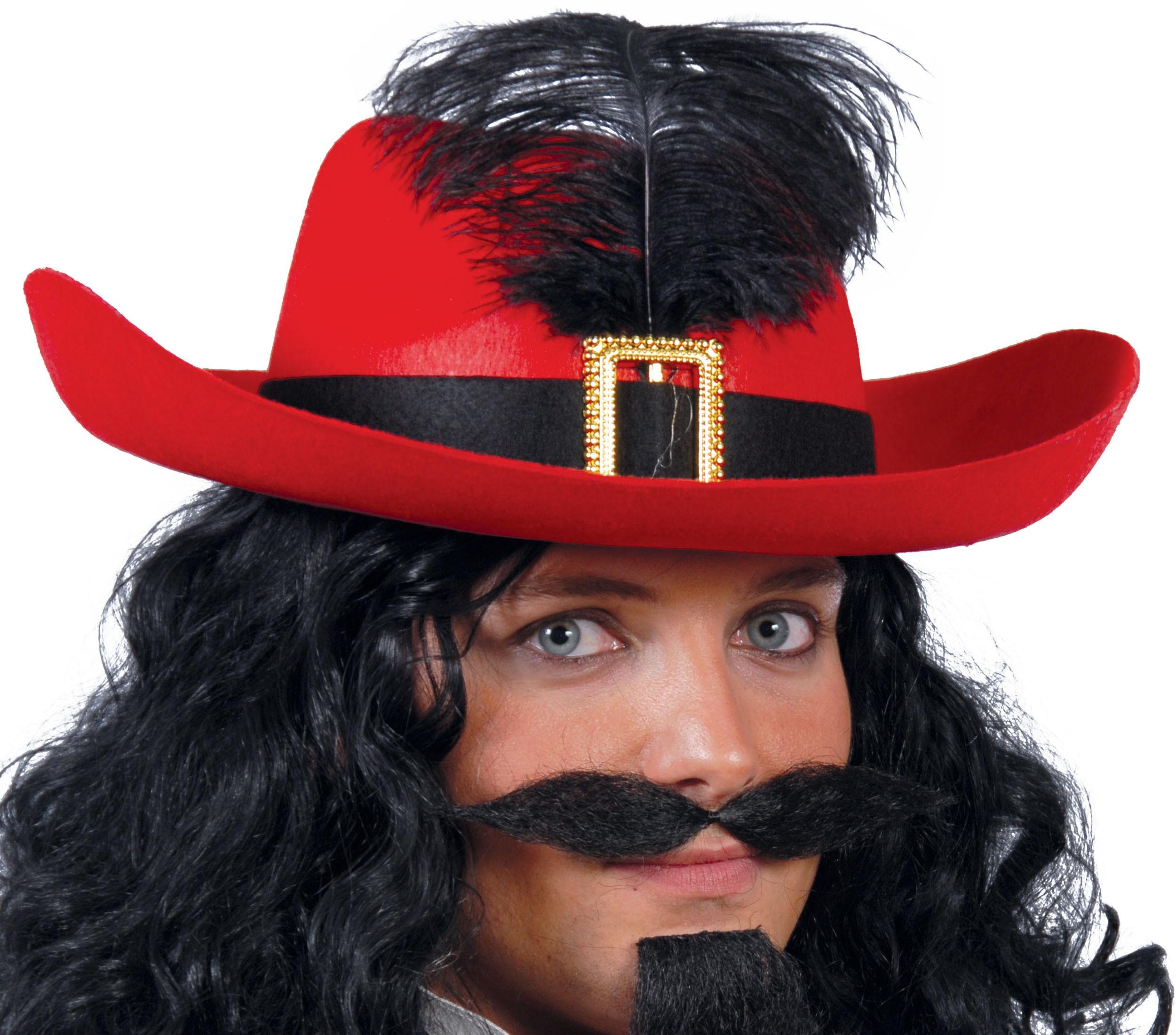 Fiestas Guirca Kostüm, Musketier Hut Karneval Fasching Roter Hut Banditen Abenteuerkostüm De