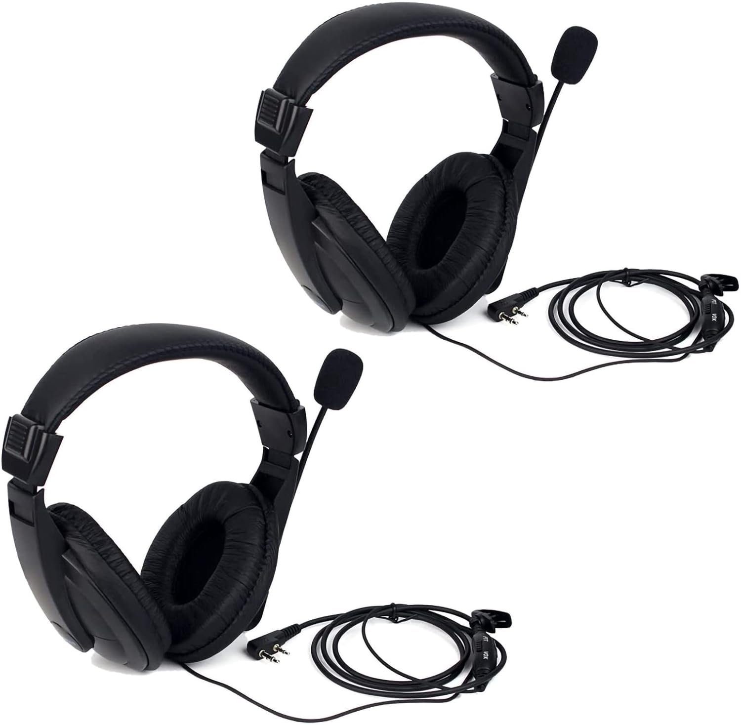 Retevis R114 Funkgerät Over Ear Headset, Rauschunterdrückung VOX 2 Pin (2 STK) Over-Ear-Kopfhörer