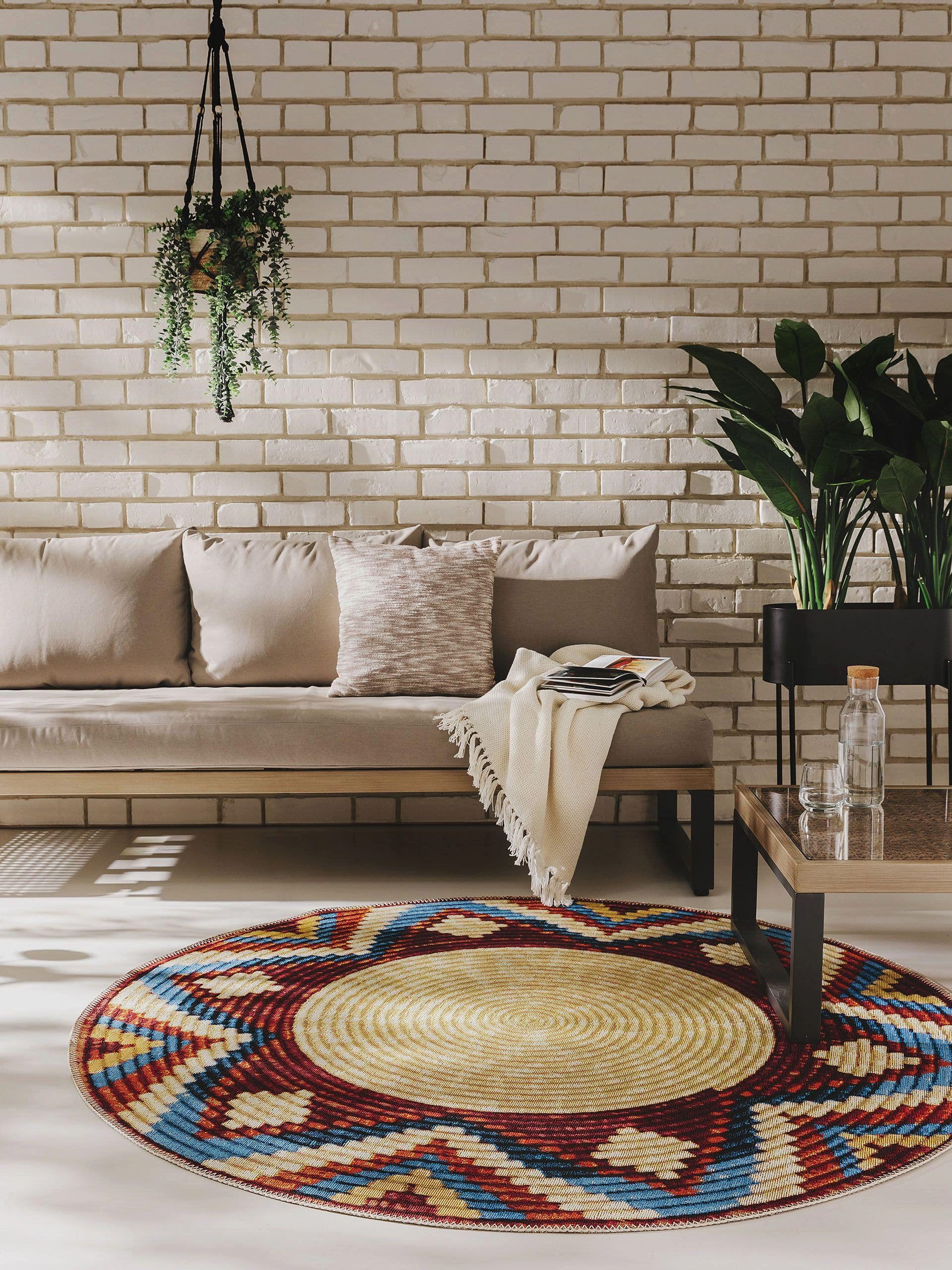 benuta Outdoorteppich Kenya, rund, Höhe: 5 mm, Kunstfaser, Berber, Ethno-St günstig online kaufen