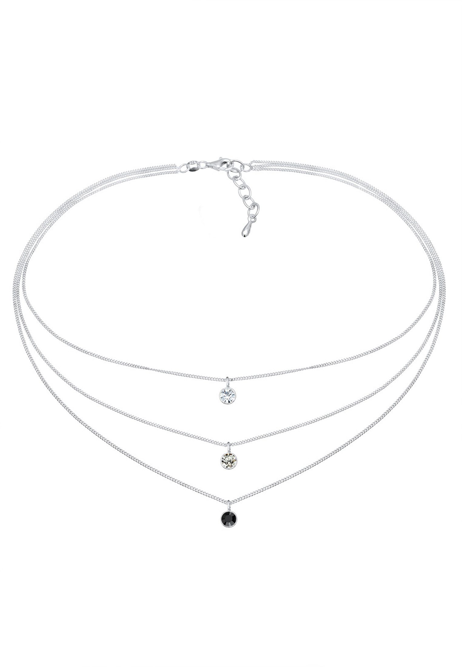 Elli Collier Choker Layer mit Kristallen von Swarovski®925 Sterling Silber
