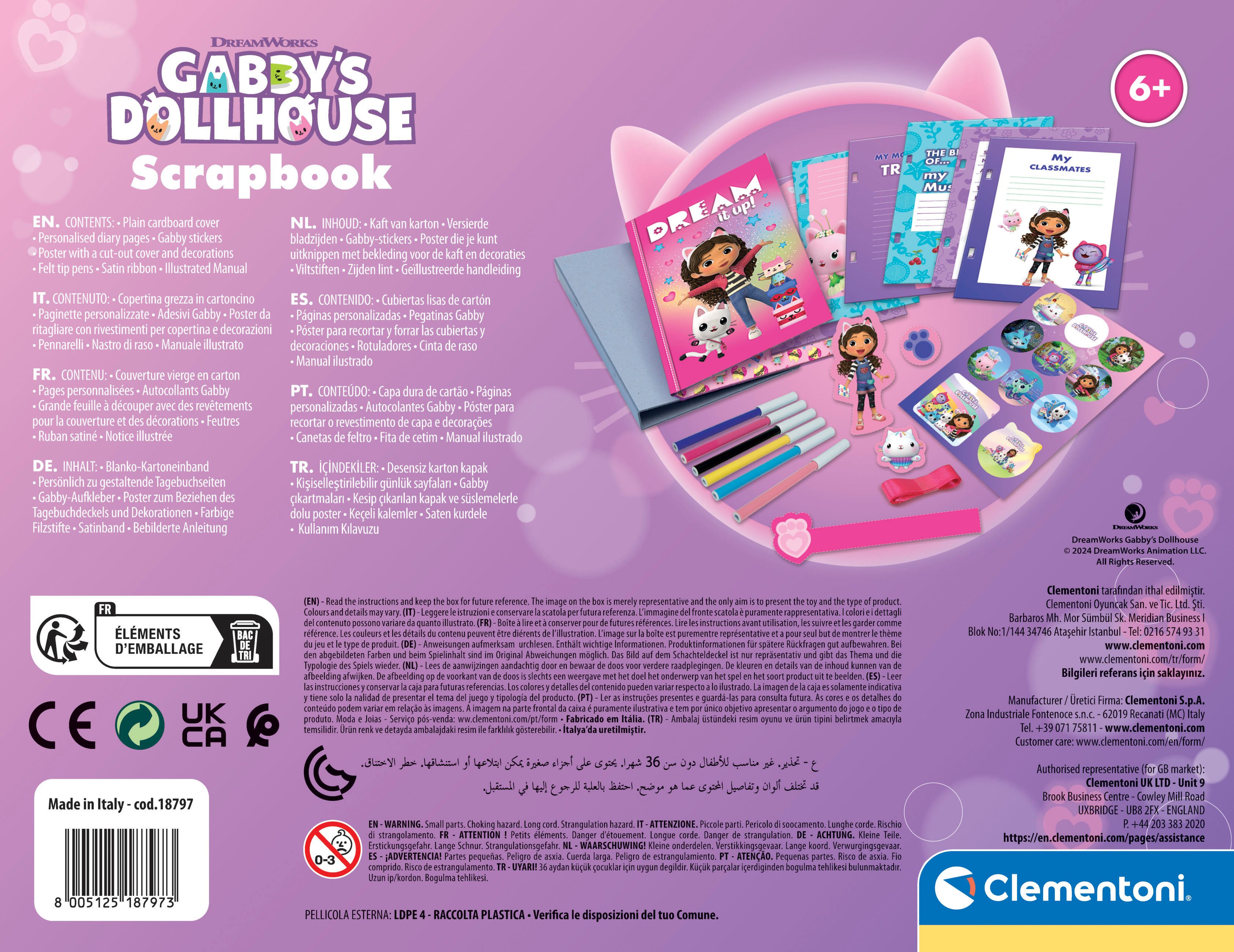 Clementoni® Tagebuch Gabby's Dollhouse, Tagebuch, Made in Europe