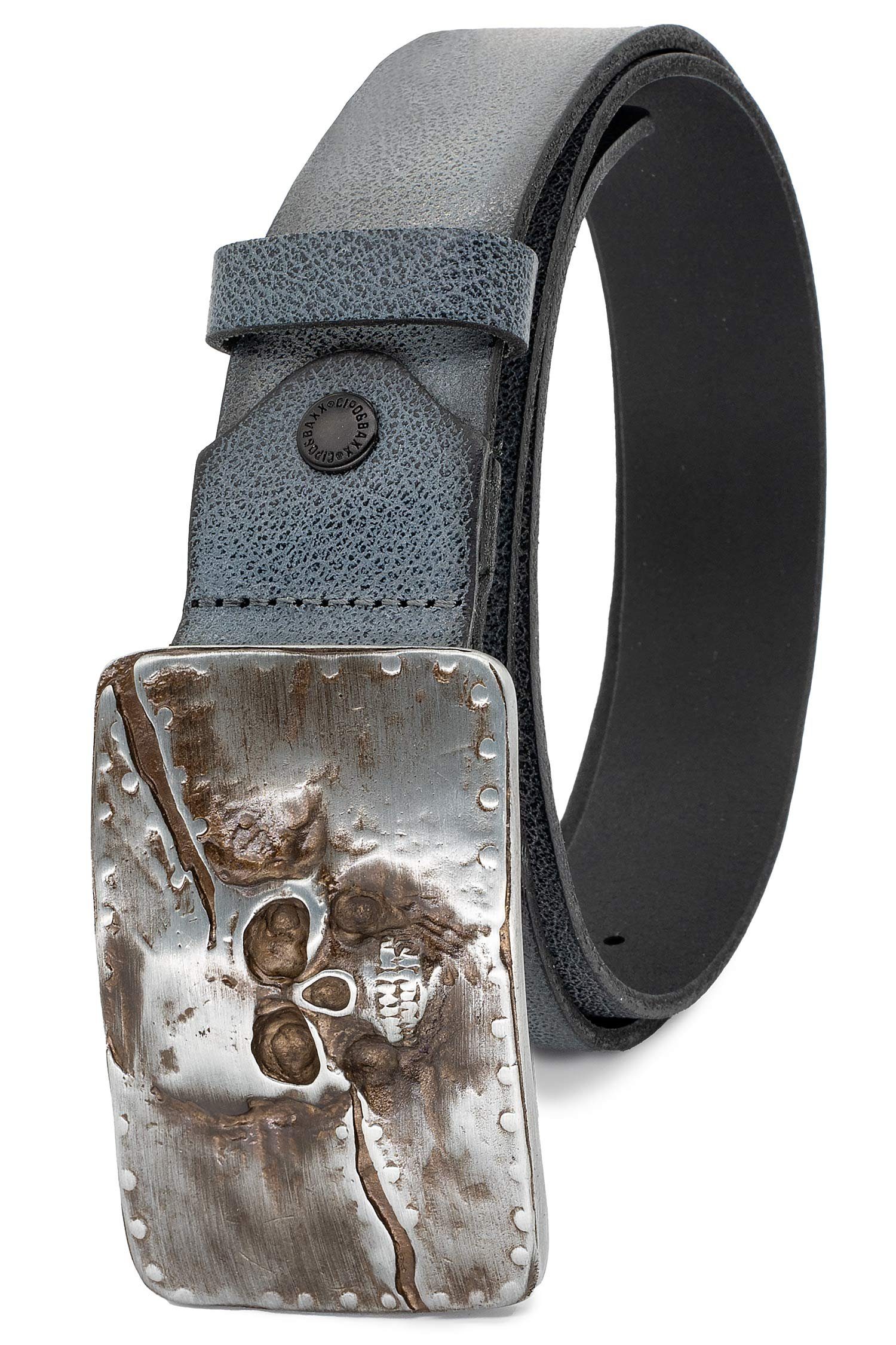 Cipo & Baxx Ledergürtel Herren Gürtel BA-CG170 (1-St) Schnalle mit Schädel- günstig online kaufen