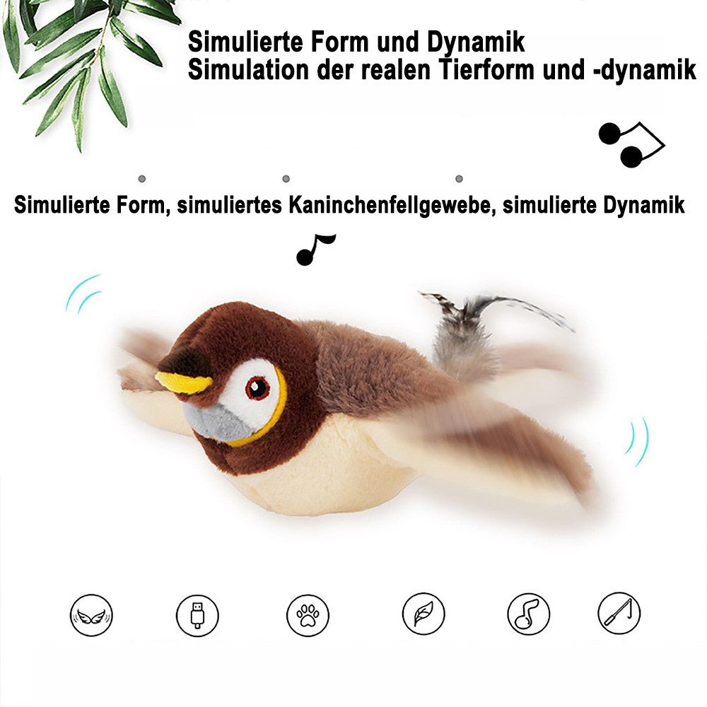 Ledander Tier-Intelligenzspielzeug Katzenspielzeug Vogel Elektrisch,Simulie günstig online kaufen
