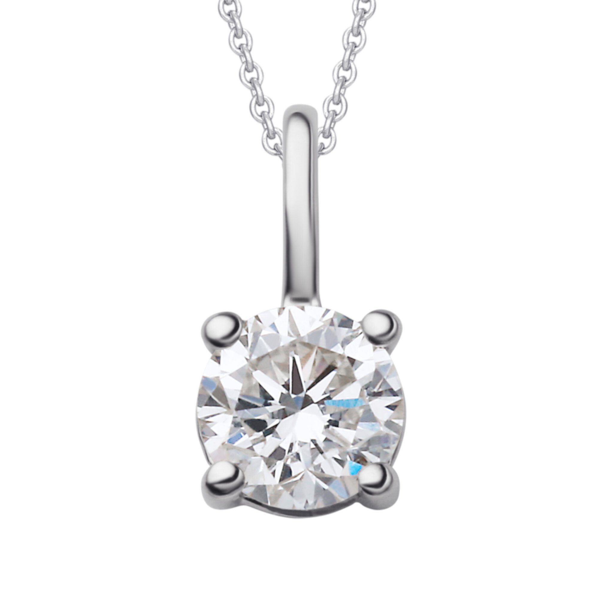 ONE ELEMENT Kettenanhänger 0.15 ct Diamant Brillant Anhänger aus 585 Weißgold, Feine Handarbeit – Diamantdetails für ein edles Leuchten