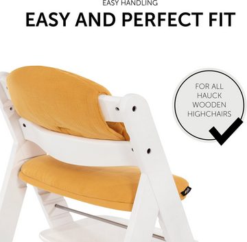 Hauck Kinder-Sitzauflage Select, Muslin Honey, passend für den ALPHA+ Holzhochstuhl und weitere Modelle