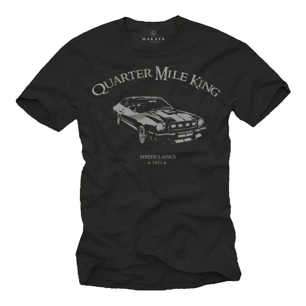 MAKAYA T-Shirt Männer Shirt Oldtimer Auto Print Mustang Tuning 