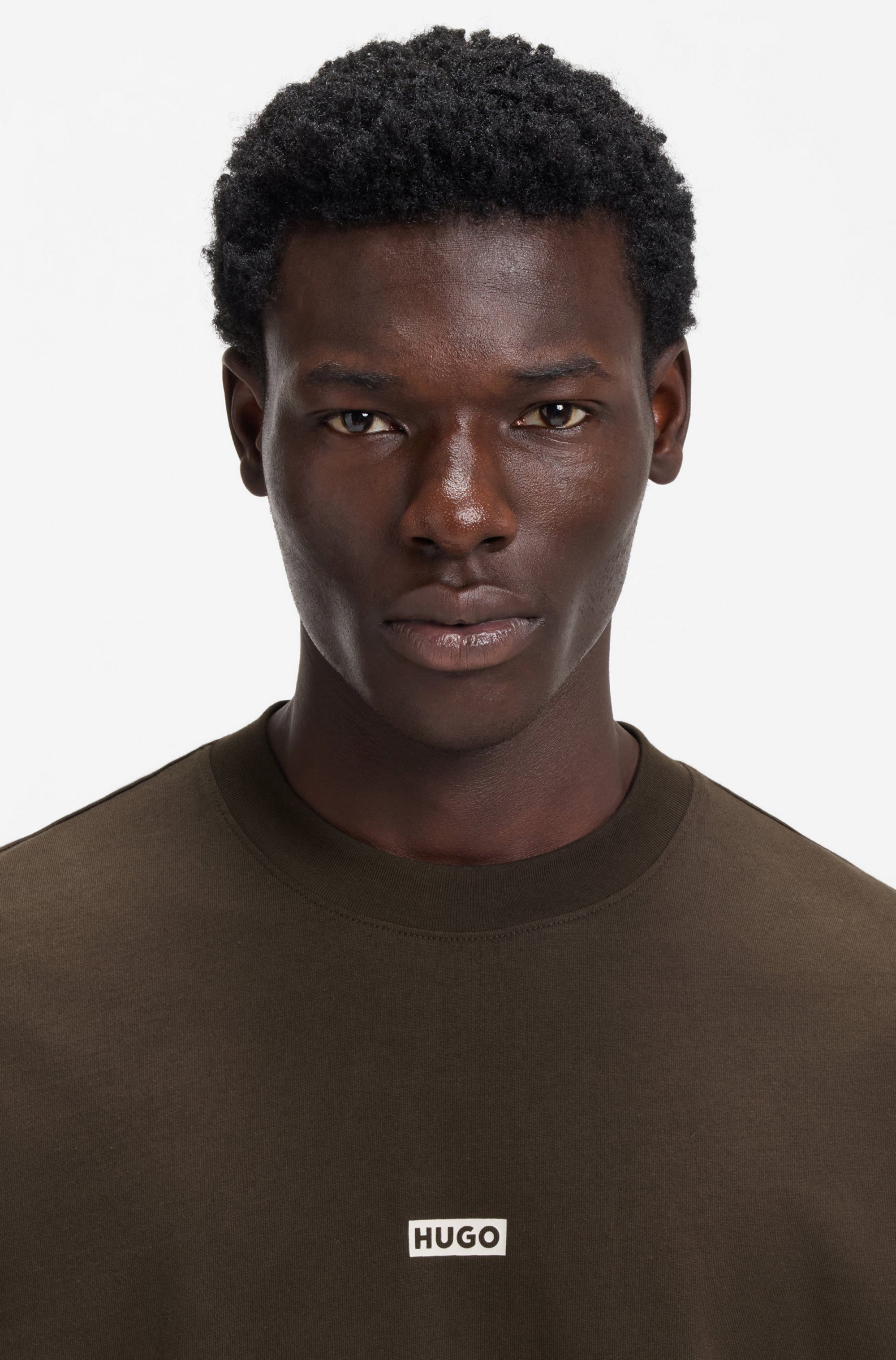 HUGO Blue T-Shirt Nalono mit Logodruck, Oversized Look mit Backprint günstig online kaufen