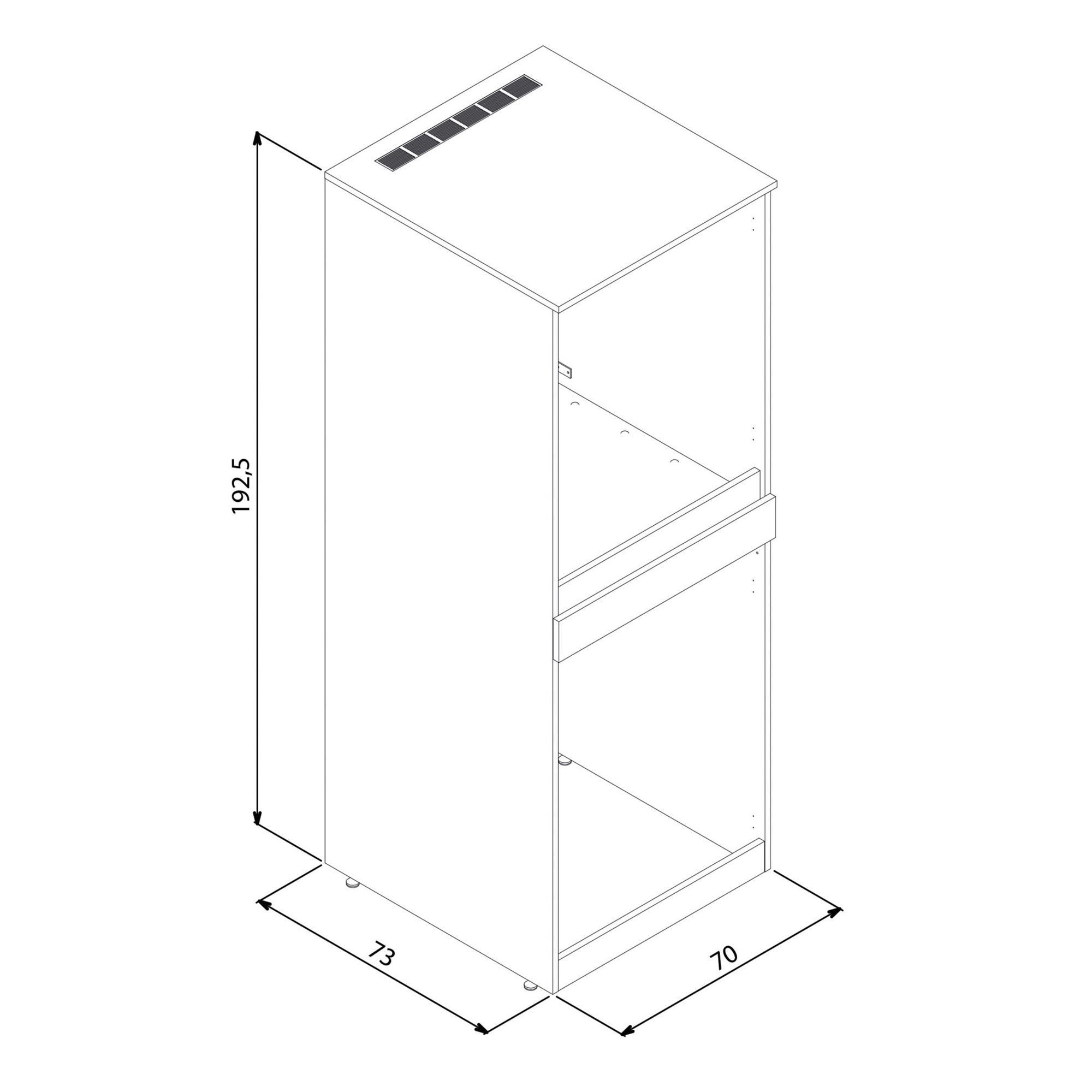 Skye Decor Waschmaschinenunterschrank Linfa 70 (1-St., 1 Cabinet) wandfixierbar, Badmöbel, 70 cm breit