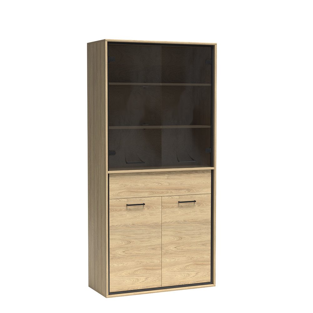 Lomadox Vitrine MEGARA-161 Wohnzimmerschrank Standvitrine Schrank günstig online kaufen