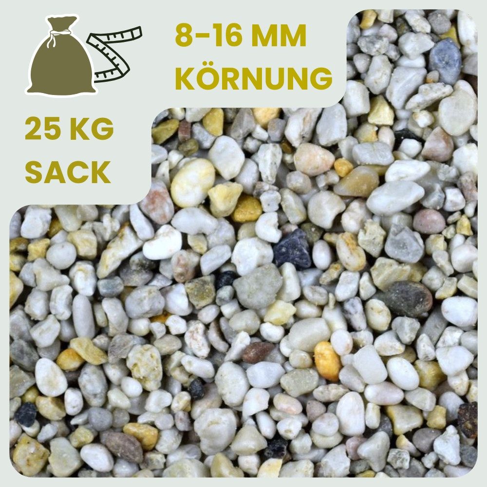 GarPet Kieselsteine Kieselsteine Garten 25kg Quarzkies Zierkies Buntkies Teichkies Quarz