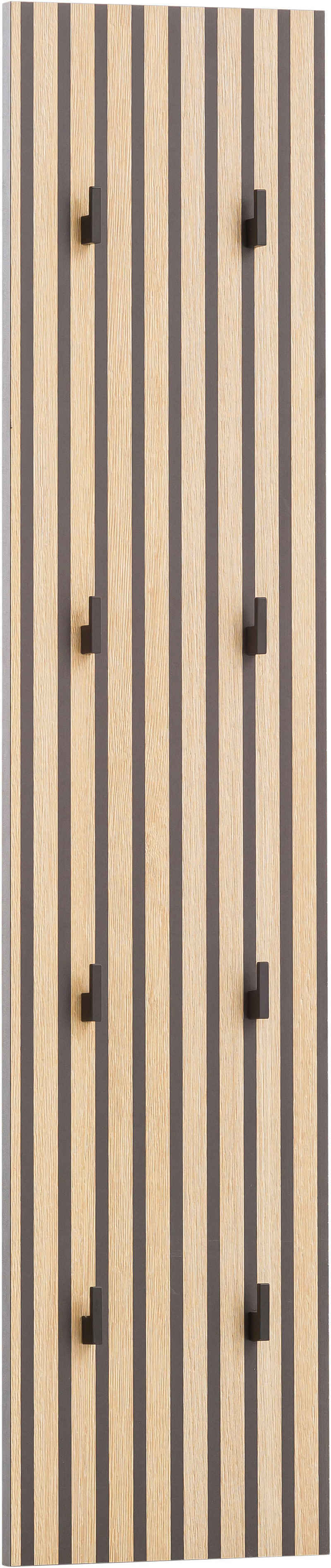 Schildmeyer Garderobenpaneel Alexa, Breite 24 cm, Mit Akustikprint, 8 Kleiderhaken