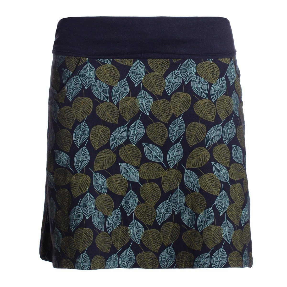 Vishes Jerseyrock knielang Baumwolle Blumen-Muster breiter Bund mit Kordel- günstig online kaufen