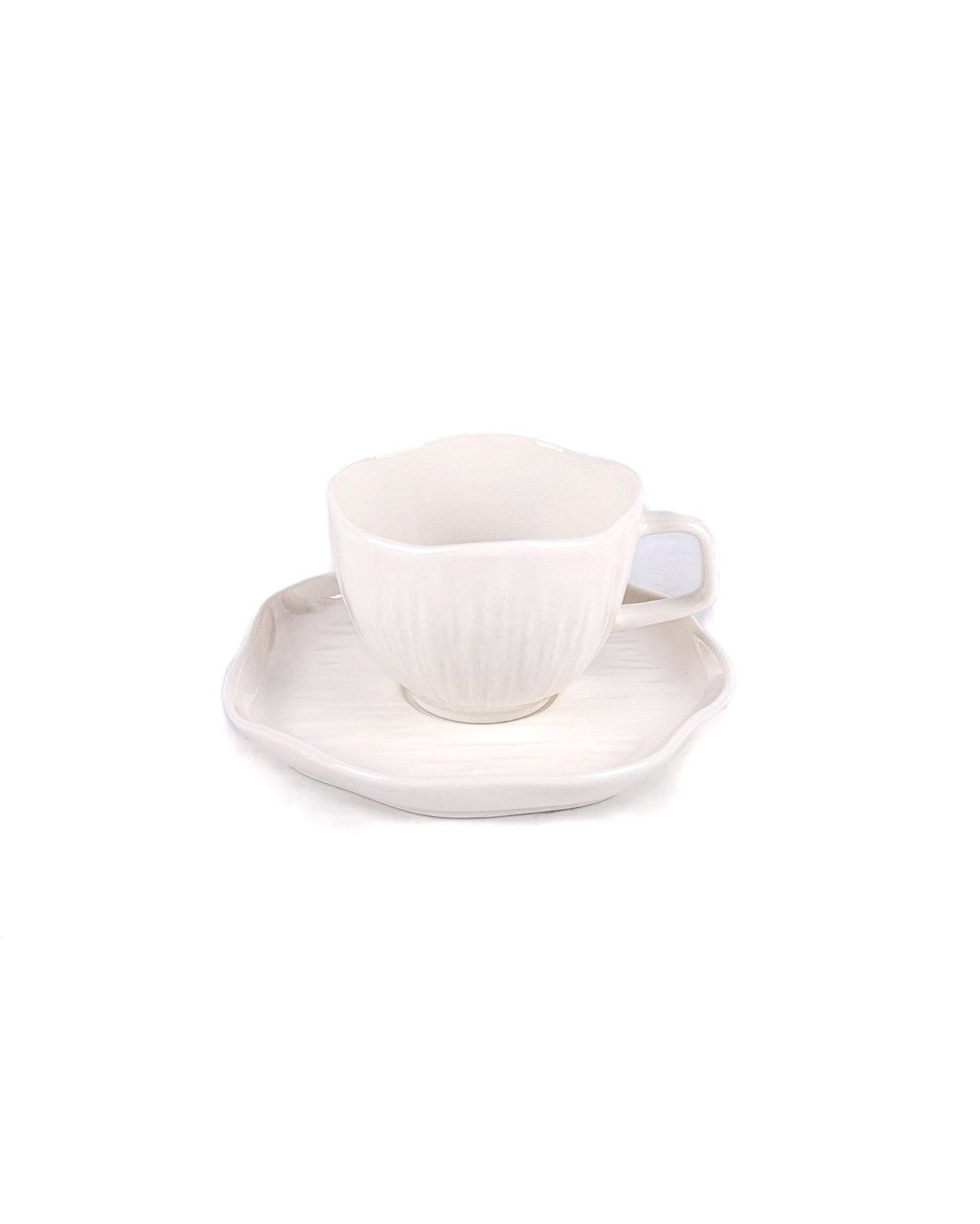 EKA Kaffeeservice Cermico White Kaffee-Set (12-tlg), Porzellan